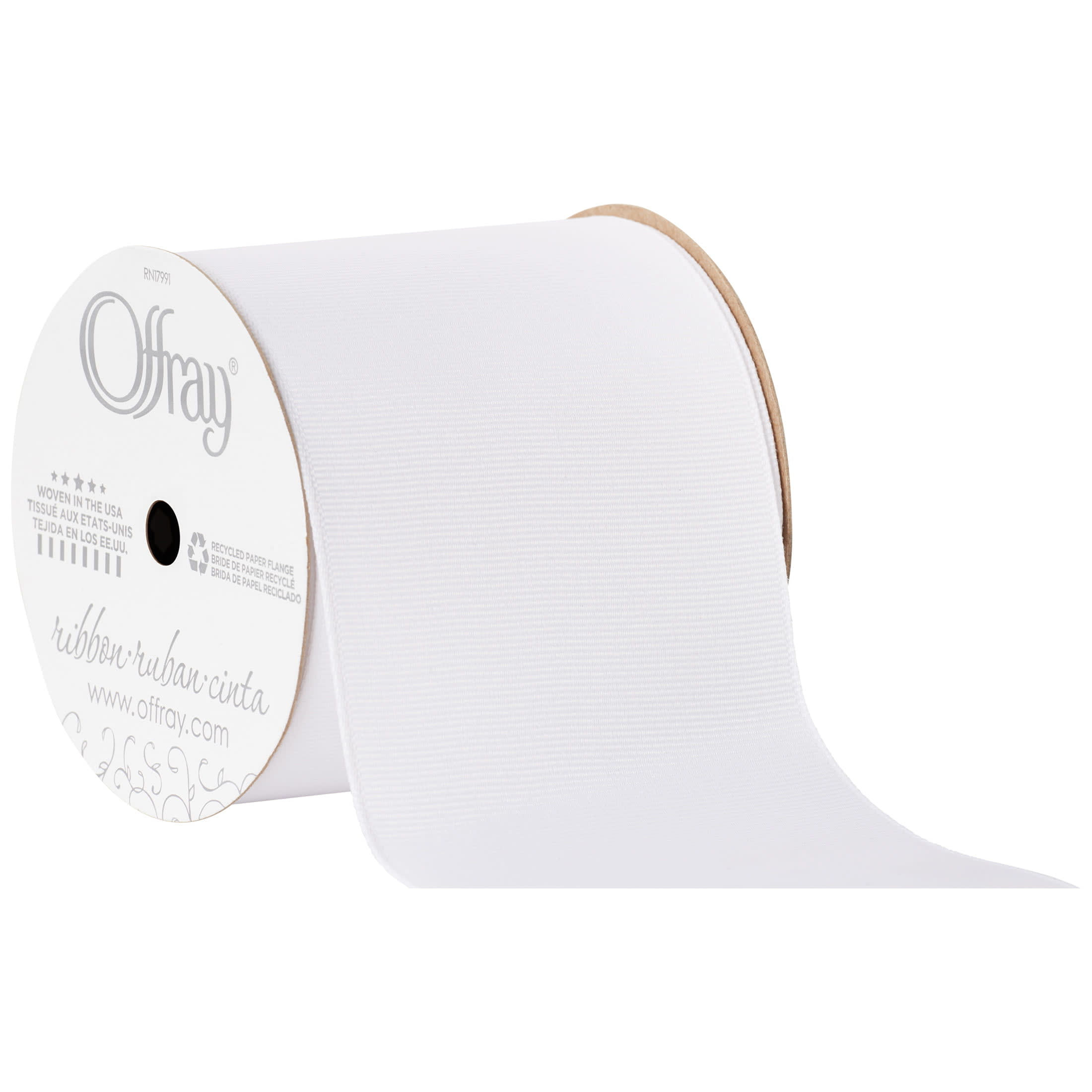 Offray Ribbon, White 3 inch Grosgrain Polyester Ribbon, 9 feet - DroneUp  Delivery