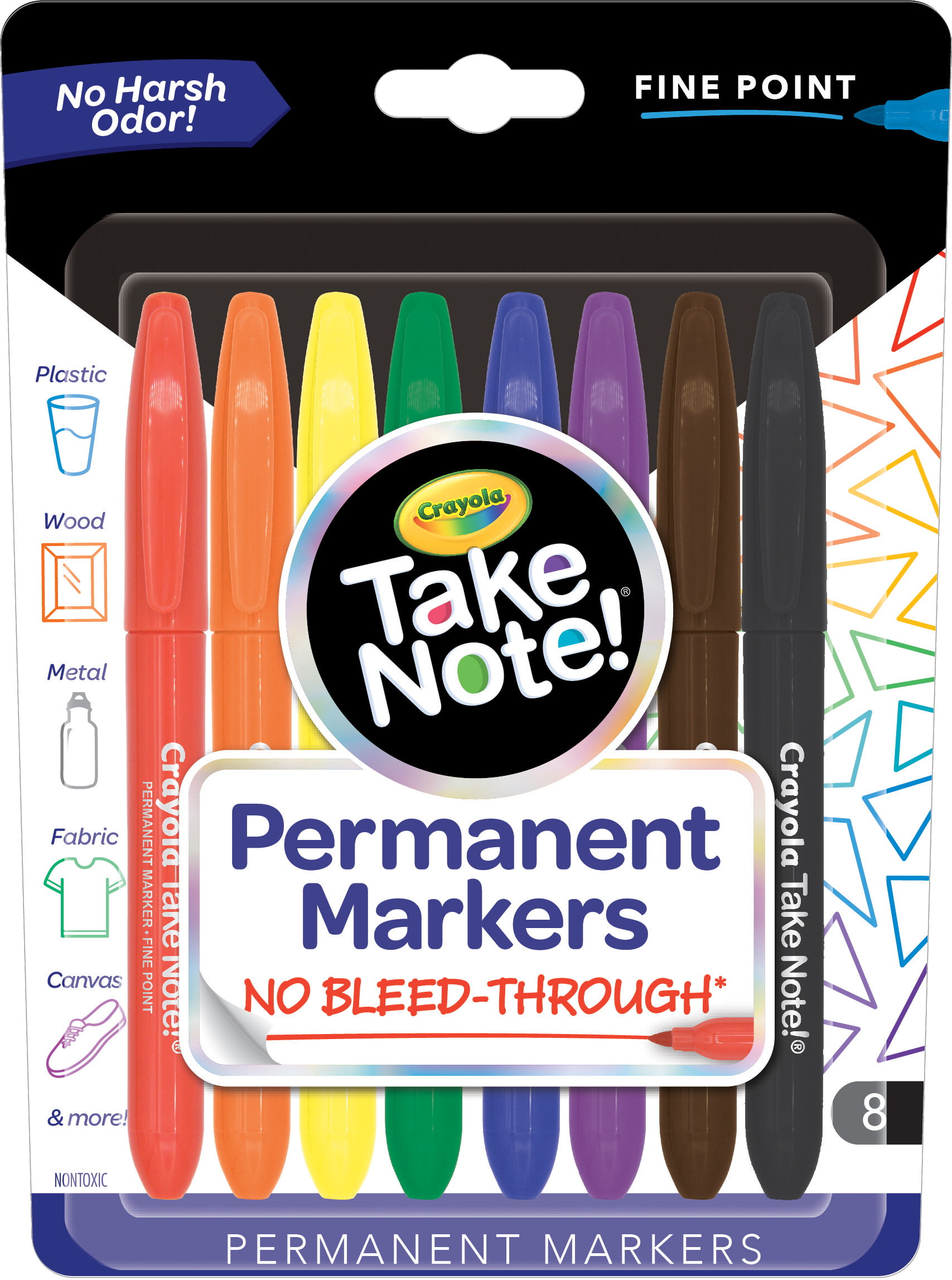 Crayola Take Note Fine Point Permanent Markers - 24 Count 