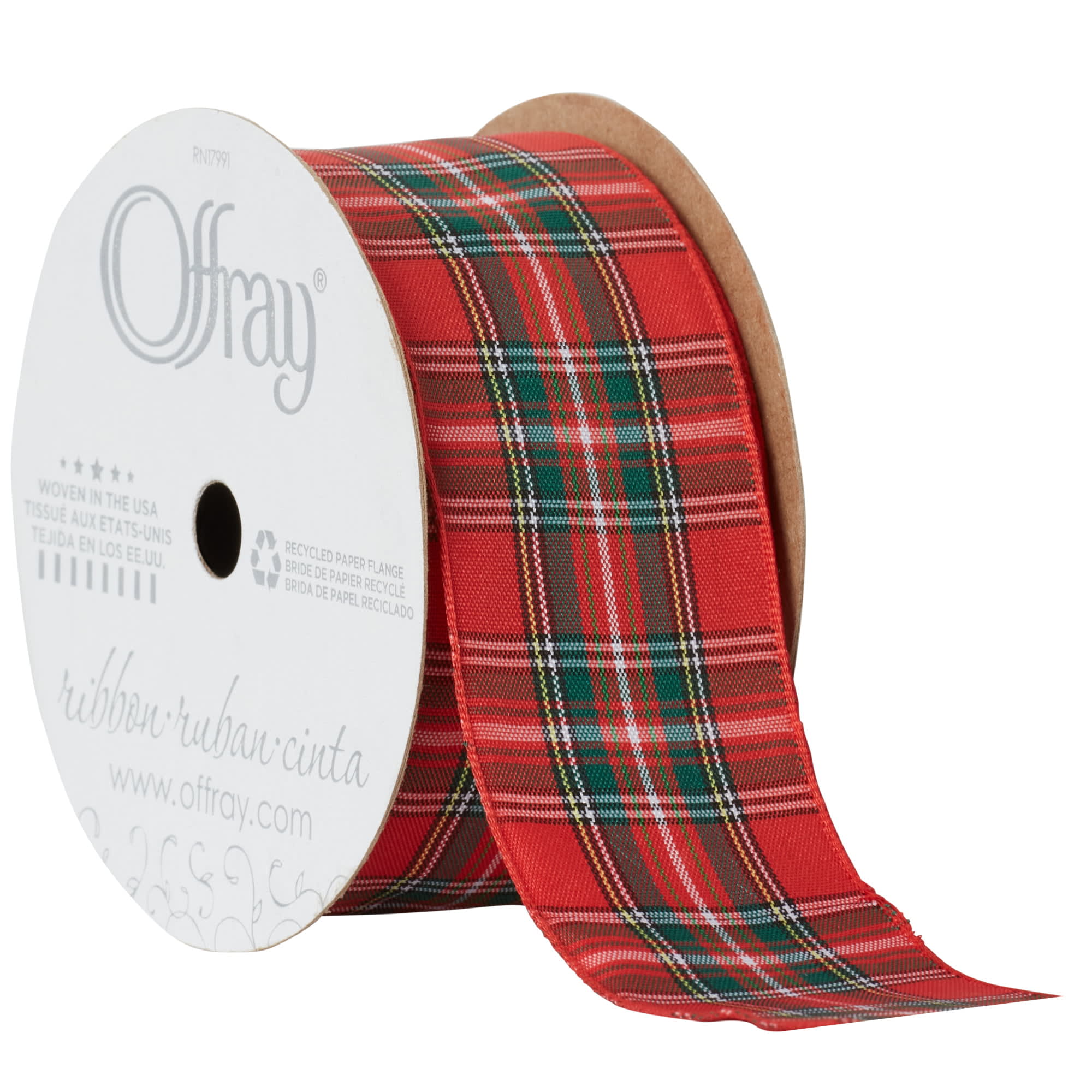 Offray Ribbon, Gold 1/8 inch Galena Metallic Ribbon, 5 yards