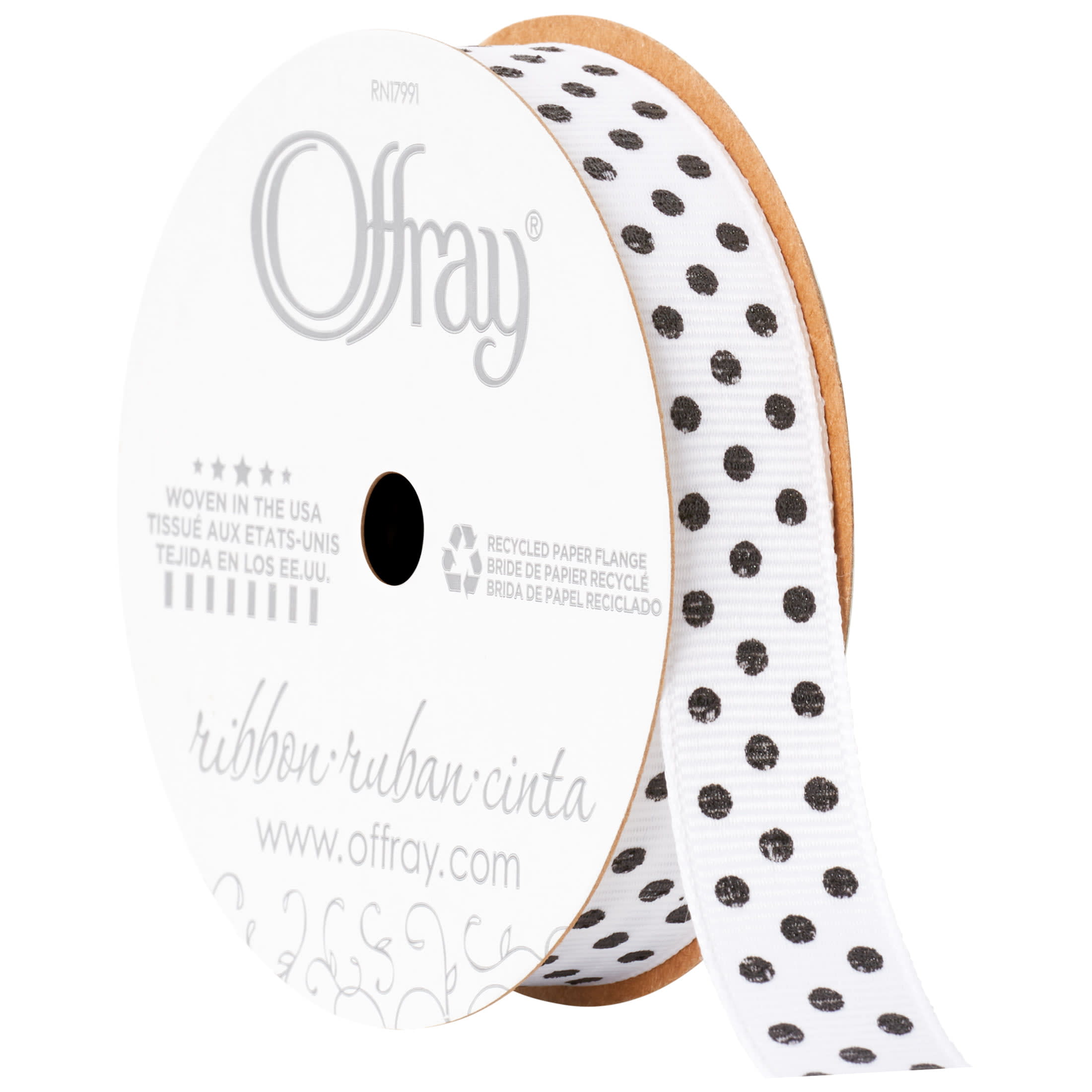 Offray Ribbon, Multi Color 1 1/2 inch Dot Grosgrain Ribbon 9 feet