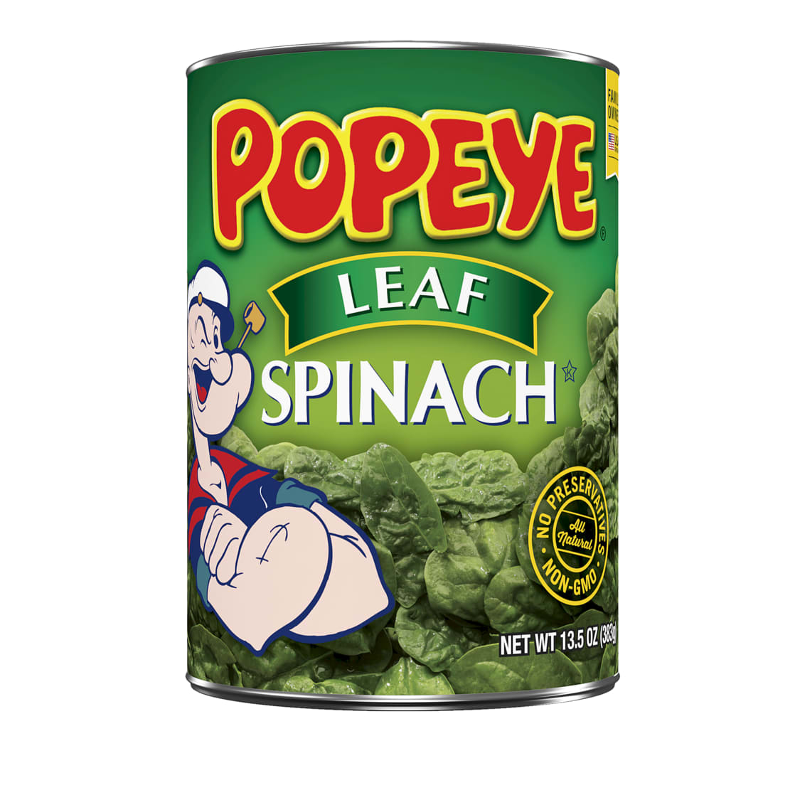 Popeye Leaf Spinach, Canned Vegetables, 13.5 oz Can - DroneUp Delivery