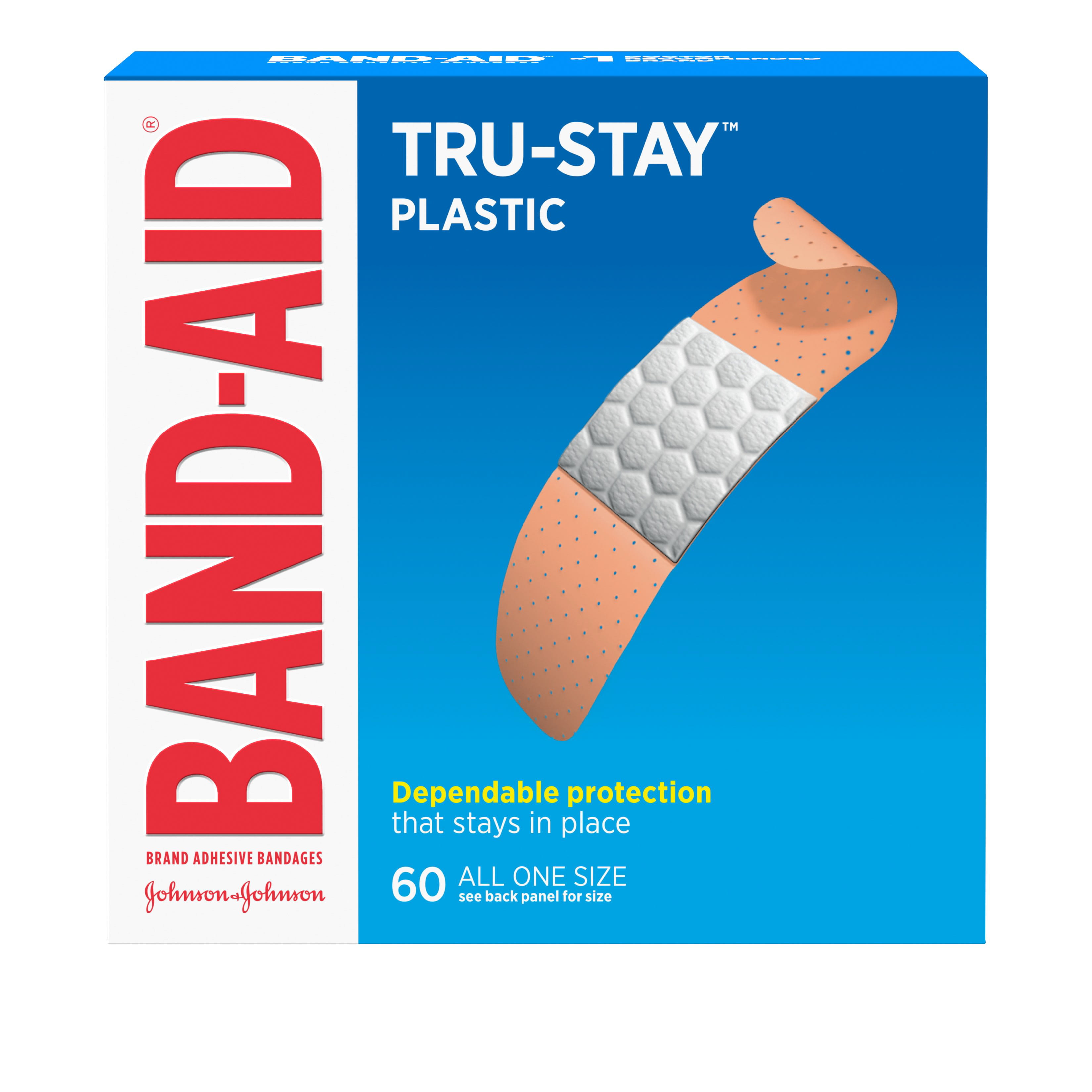 Band-Aid Brand Tru-Stay Plastic Adhesive Bandages, All One Size