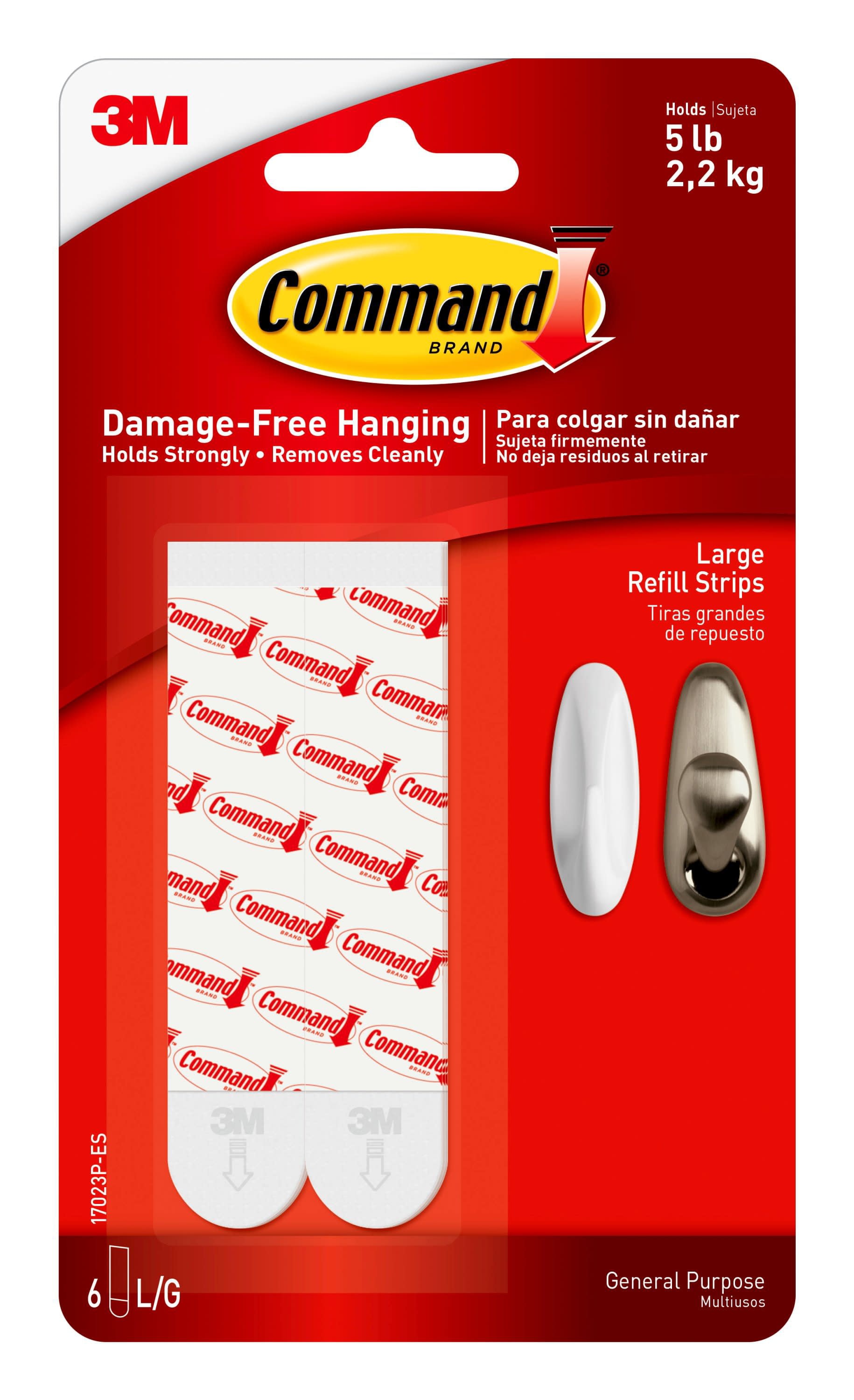 Command Large Picture Hangers, White, Damage-Free Hanging, 12 Pairs 