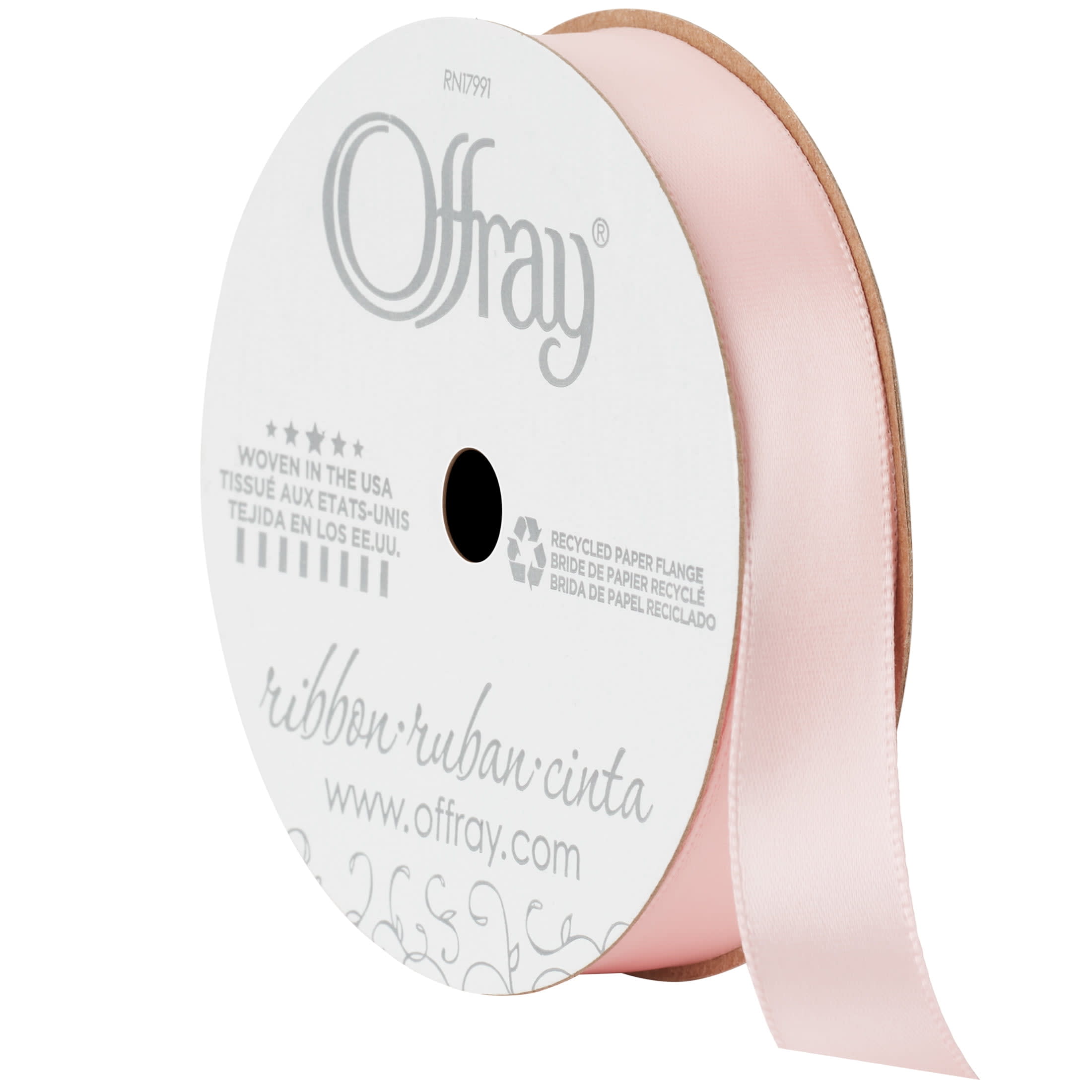 Offray Satin Pink Ribbon - Each