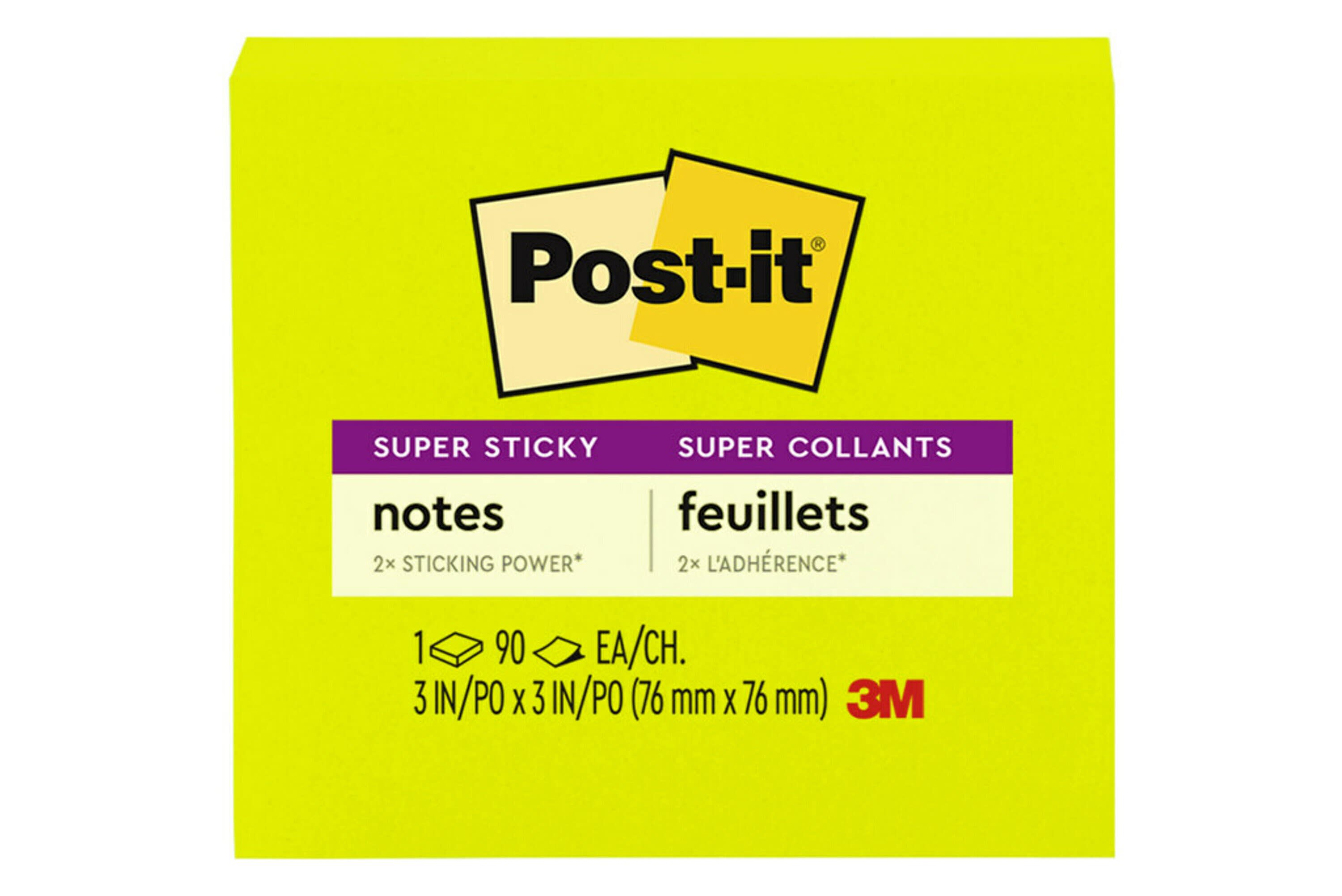 Post-it® Super Sticky Notes, Assorted Sizes, Supernova Neons