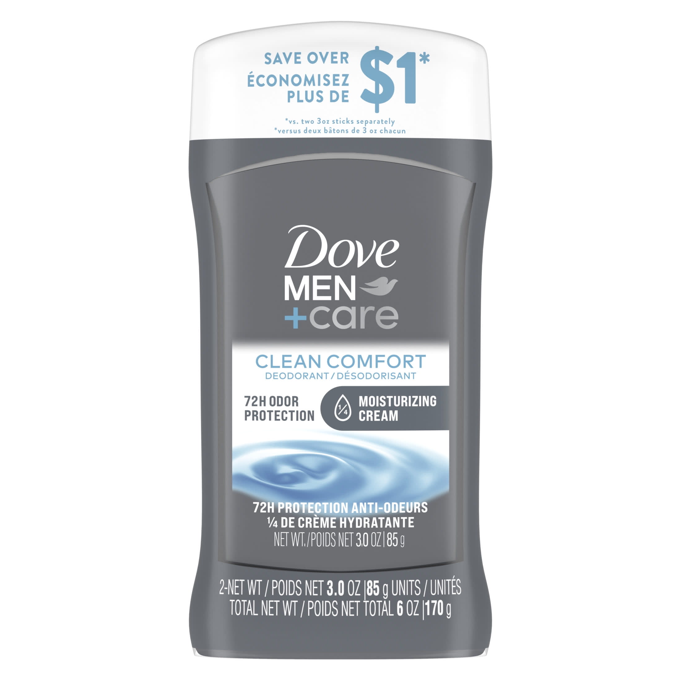 Dove Men+Care Body + Face Bar, Clean Comfort - 6 pack, 3.75 oz bars