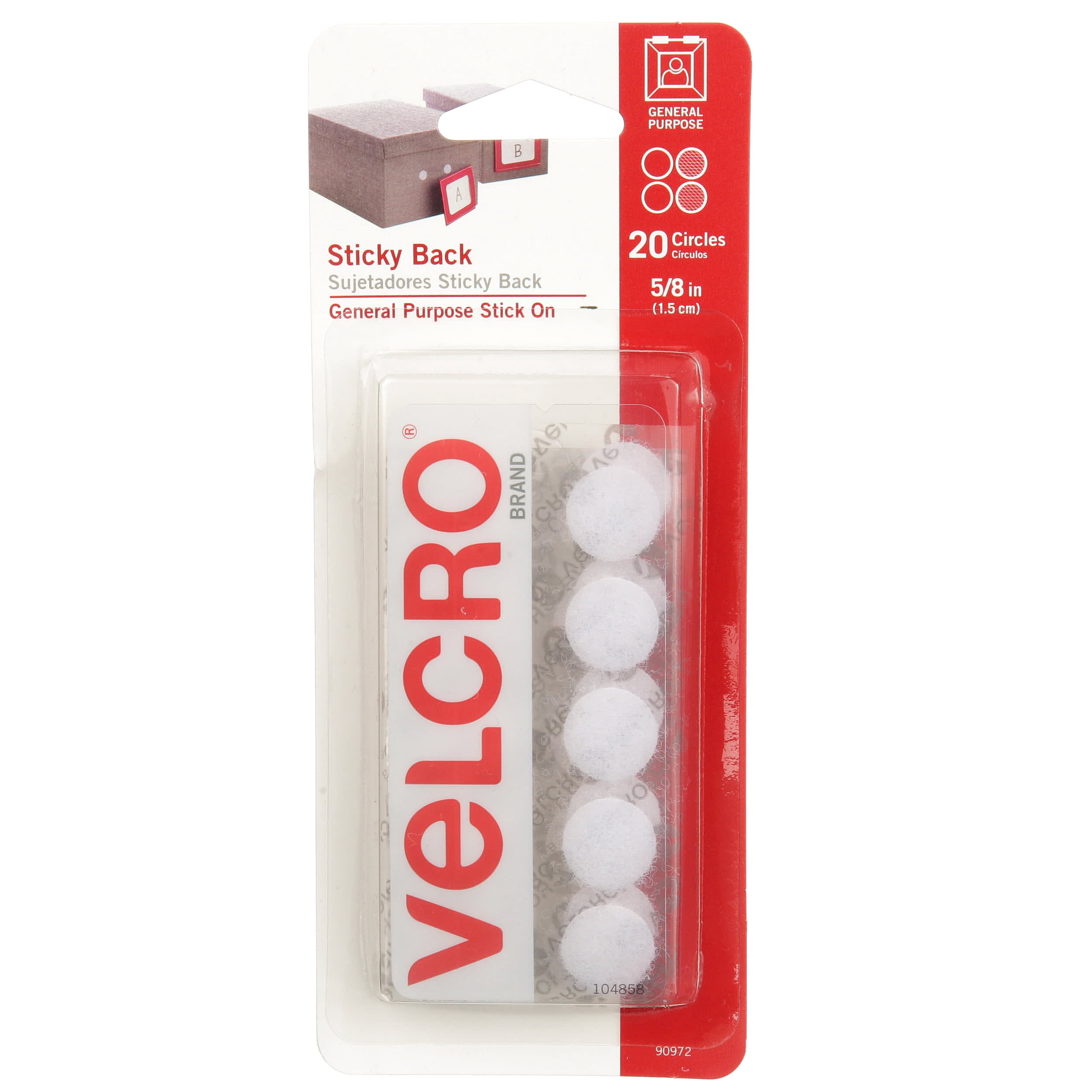 Velcro White Sticky Back Coins