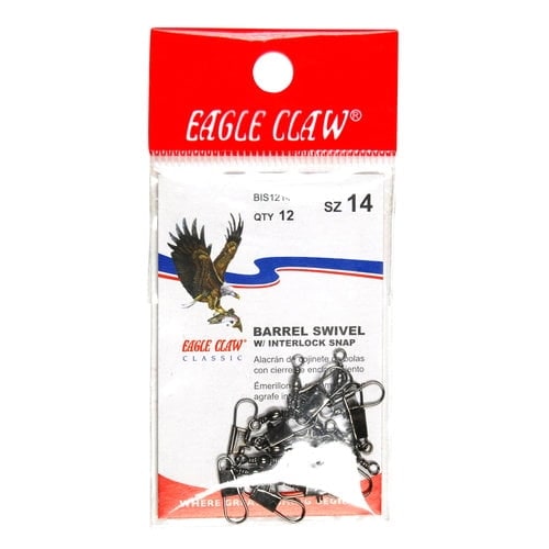 Eagle Claw Fishing, BIS1210 Barrel Swivel with Interlock Snap, Size 10 -  DroneUp Delivery