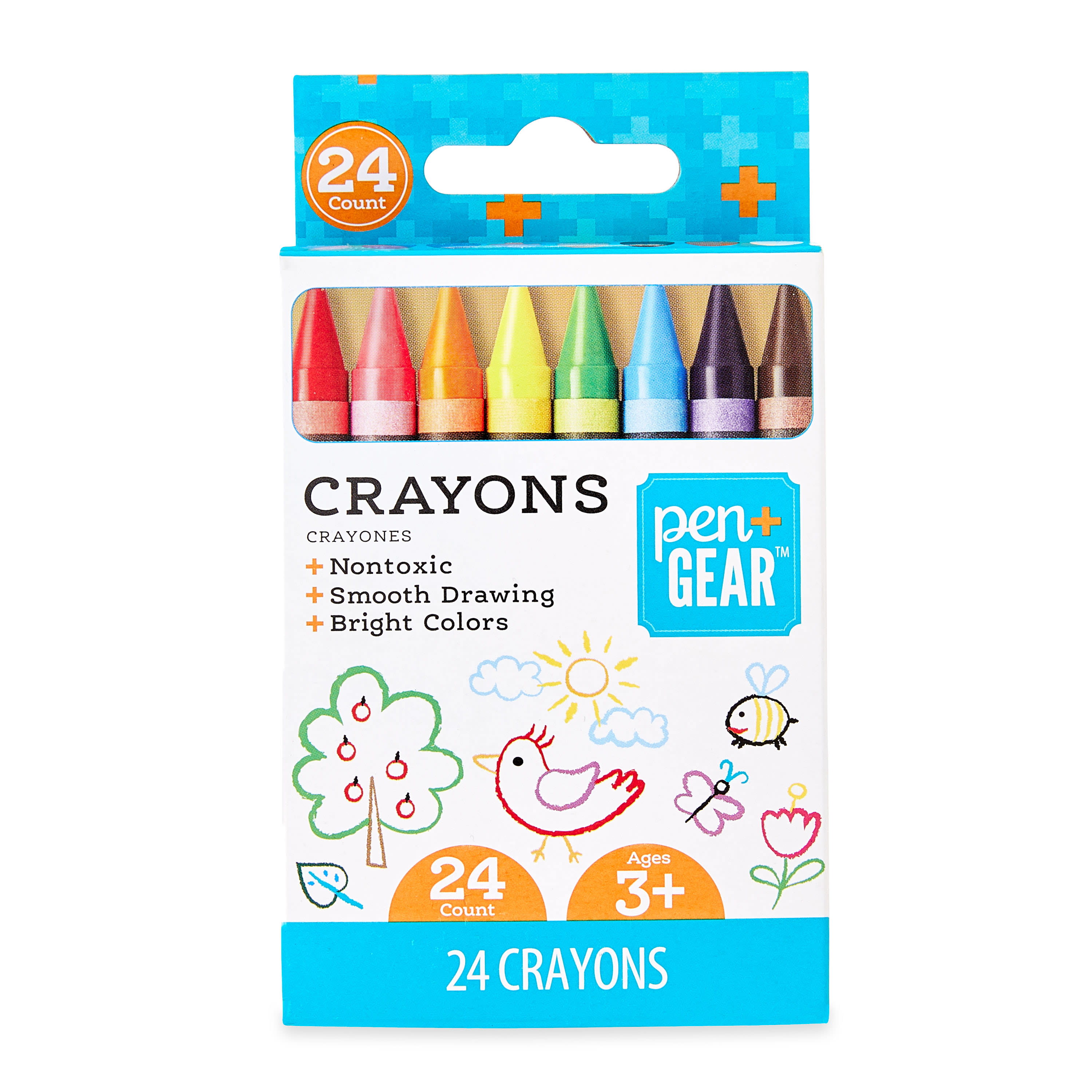 Pen + Gear Classic Crayons, 24 Piece Count, Assorted Colors