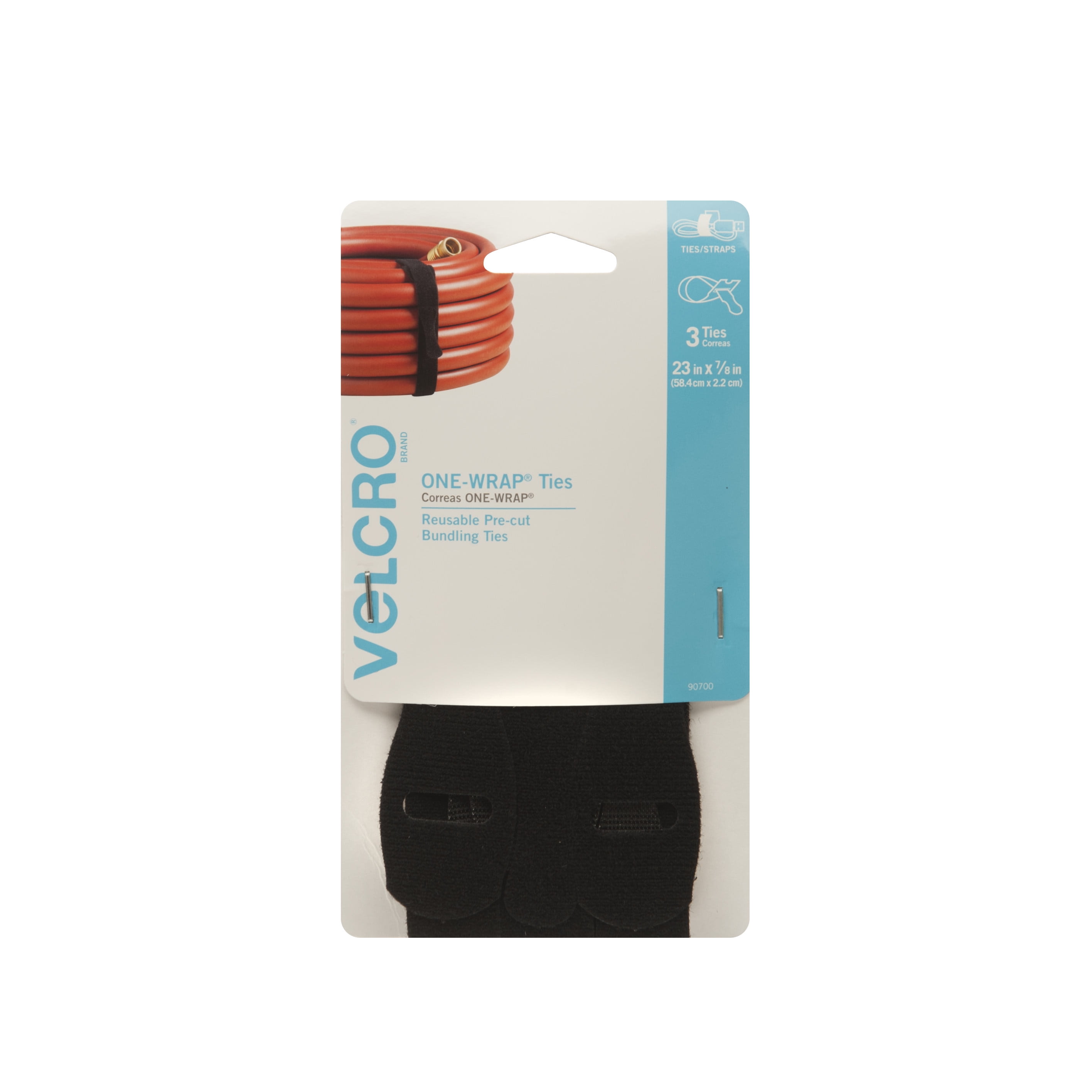 VELCRO One-Wrap Cable Ties, Black Cord Organization Straps, Thin Pre-Cut  Design, 23 x 7/8 3 Count - DroneUp Delivery