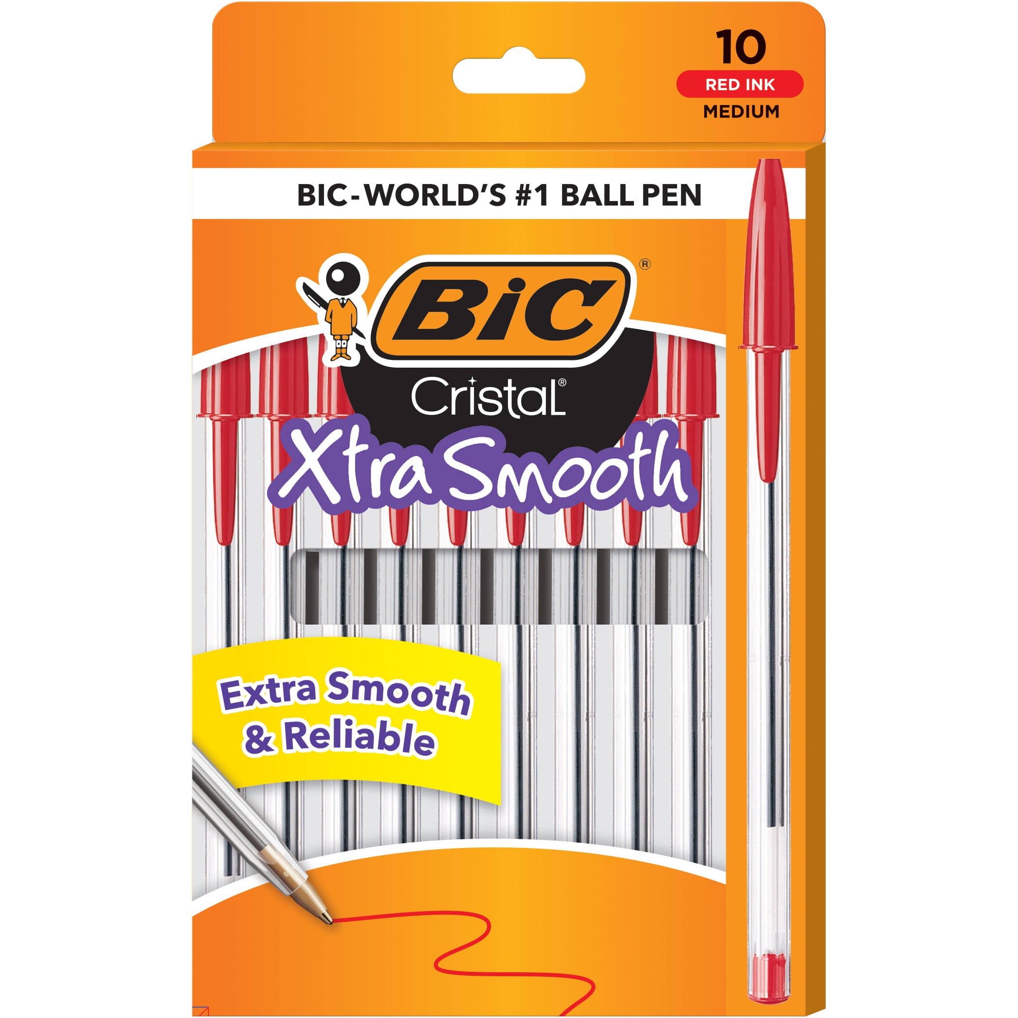 BIC CRISTAL FUN BALL PEN ASSORTED INK COLOR FINE WRITING PACK OF 4 PENS