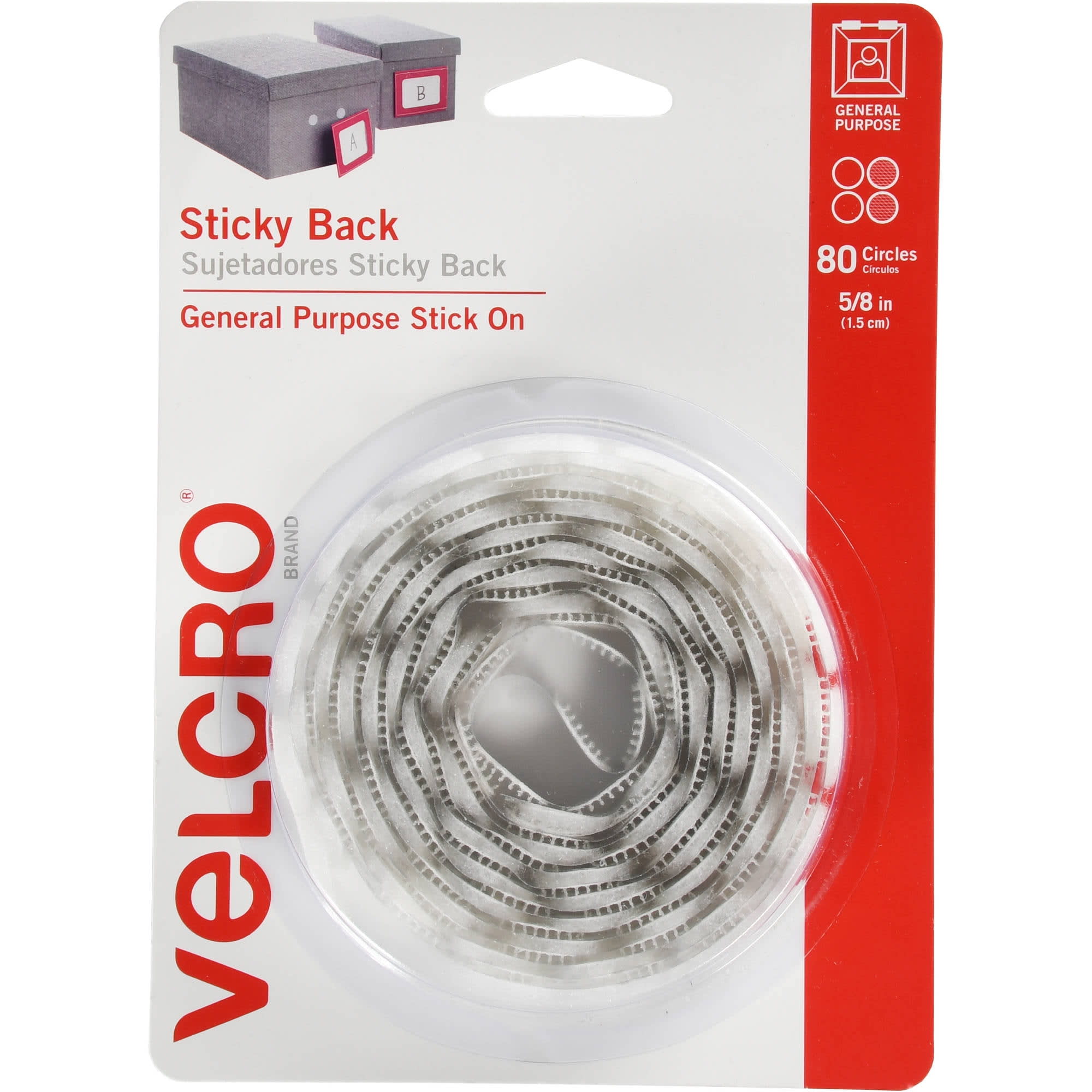 VELCRO Brand Dots with Adhesive - Sticky Back Round Hook and Loop Closures