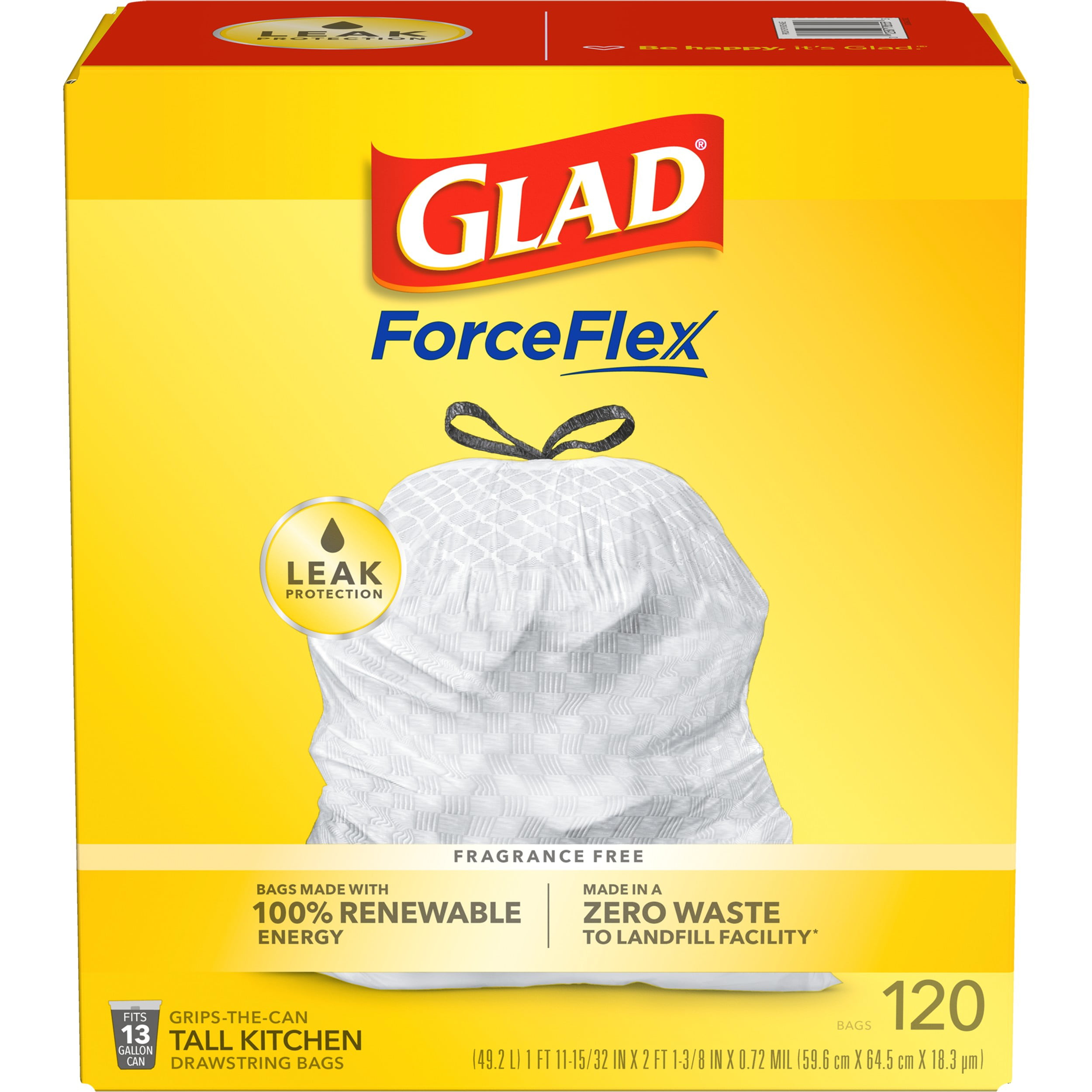Great Value Strong Flex 13 Gallon Tall Kitchen Trash Bags, Mint Scent, 40  Count - DroneUp Delivery