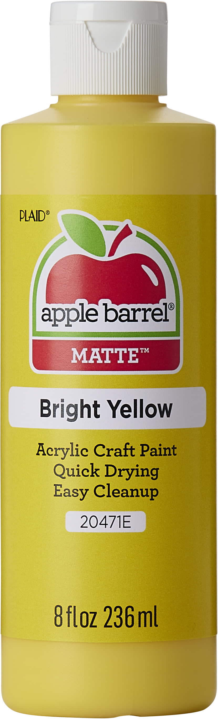 Apple Barrel Acrylic Craft Paint, Matte Finish, Bright Yellow, 8