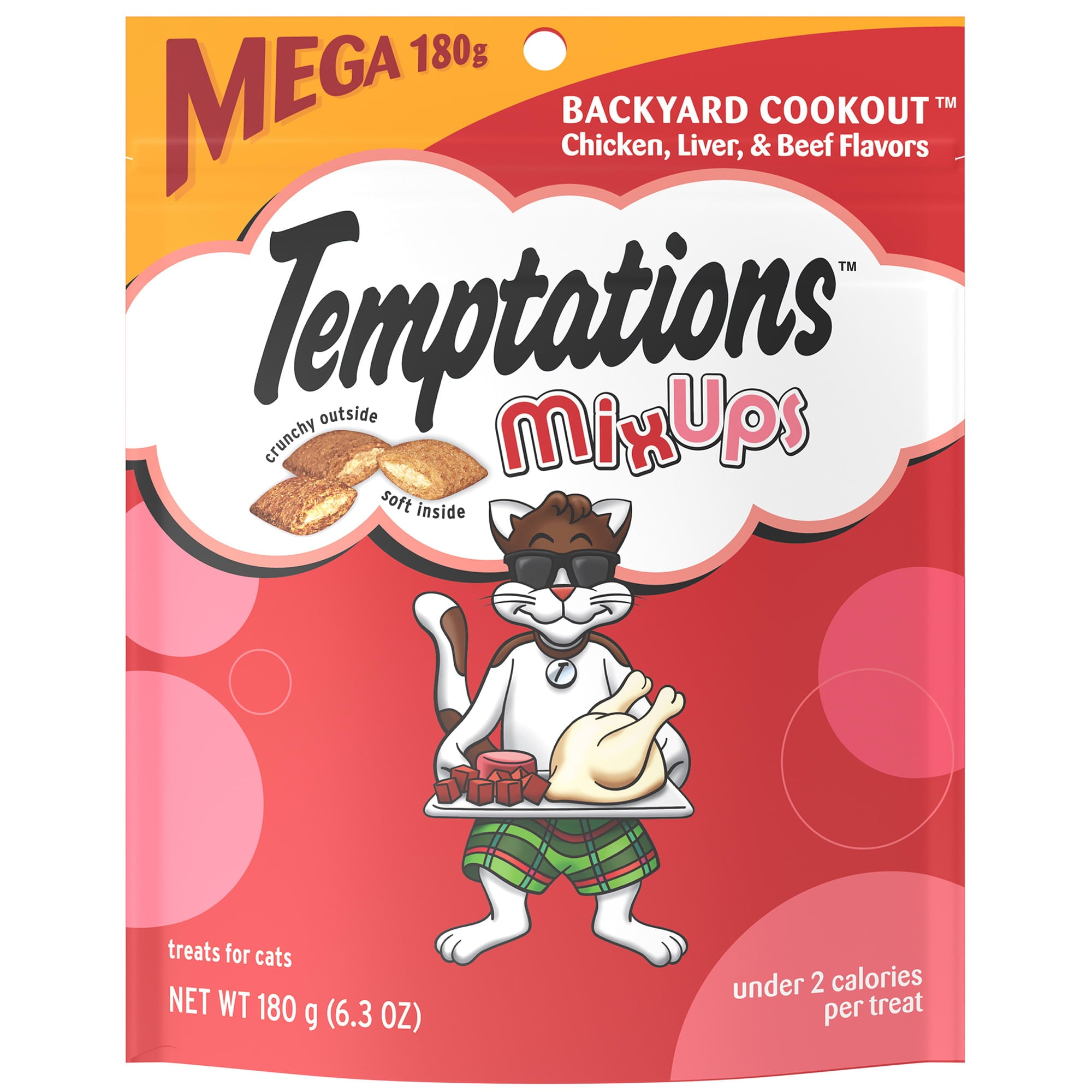 TEMPTATIONS MIXUPS Crunchy and Soft Cat Treats Backyard Cookout