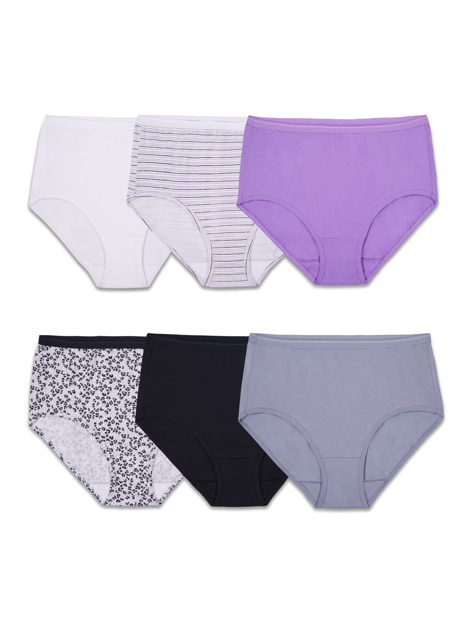 Joyspun Women's Seamless Hi Cut Panties, 6-Pack, Sizes XS to 3XL 