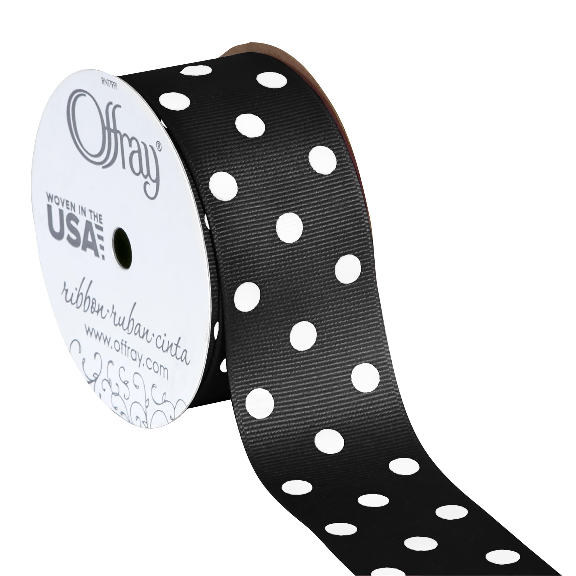  Offray, Black Grosgrain Craft Ribbon, 1 1/2-Inch, 1-1