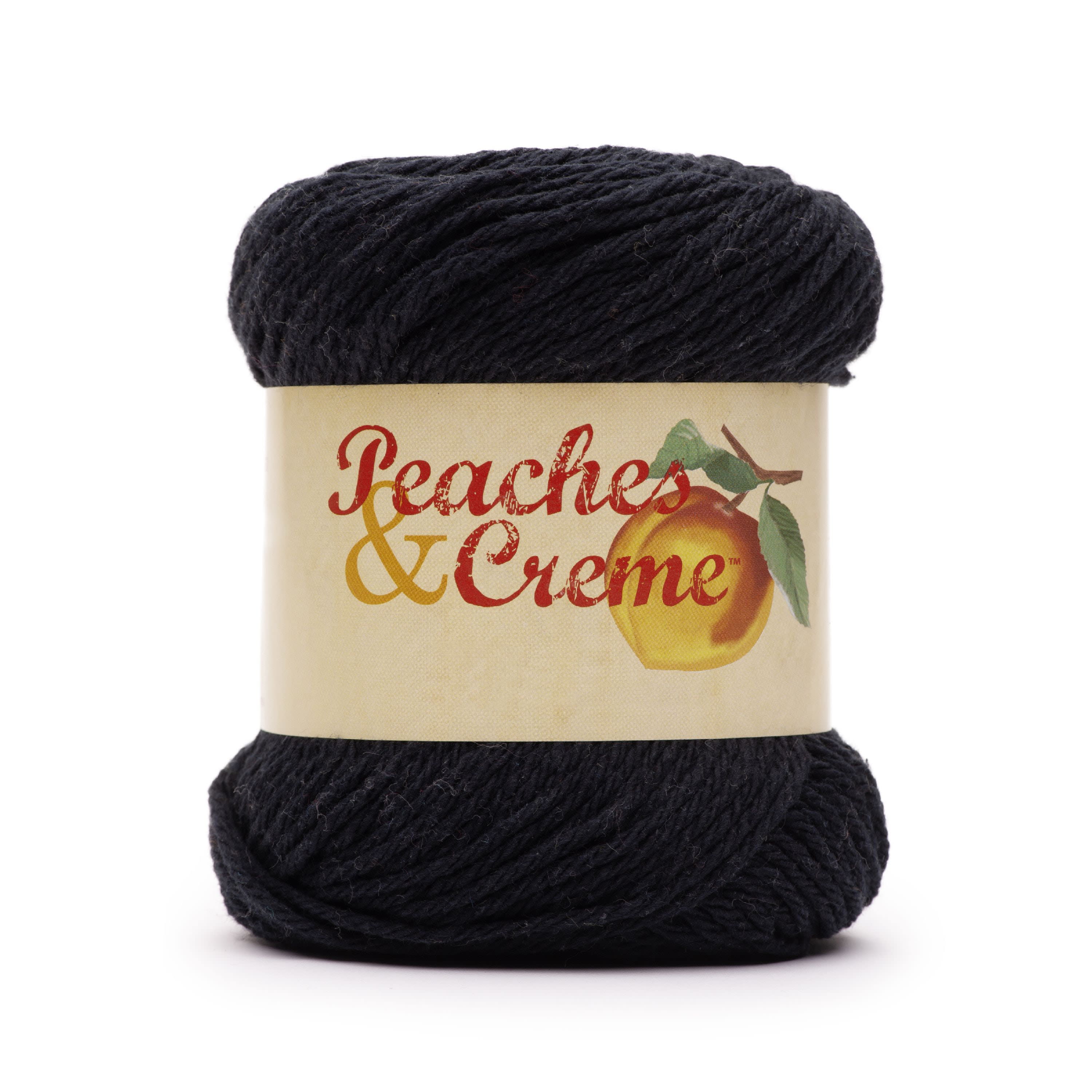 Peaches & Creme Solid 4 Medium Cotton Yarn, Black 2.5oz/70.9g, 120 Yards -  DroneUp Delivery