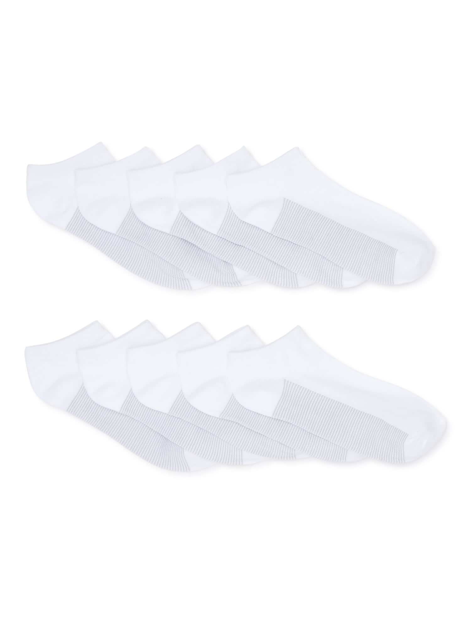 Women's Low Cut Socks, White, 10-Pack