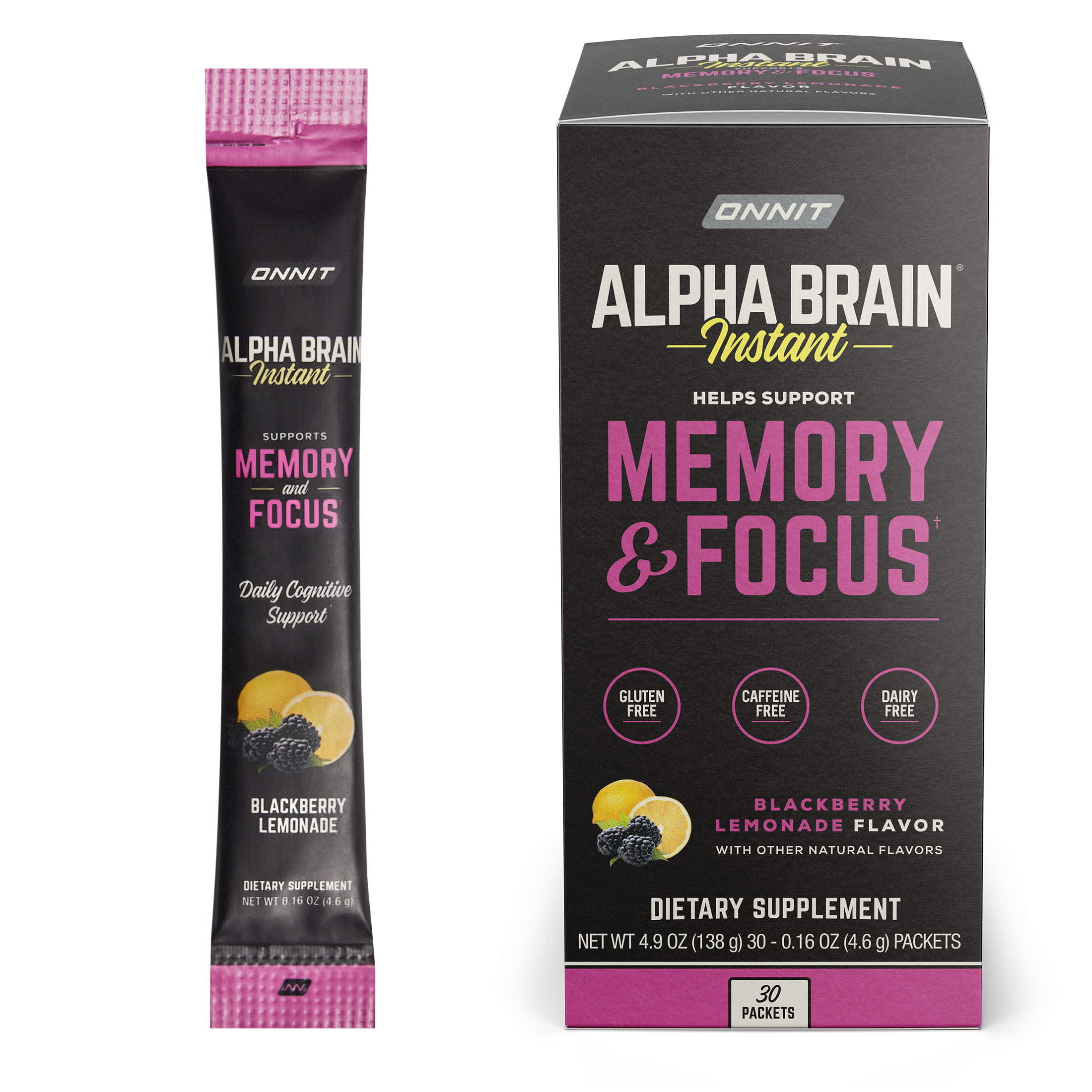 ONNIT Nootropic Stack Alpha Brain Capsules 30ct Alpha Brain Instant Natural  Peach 30ct