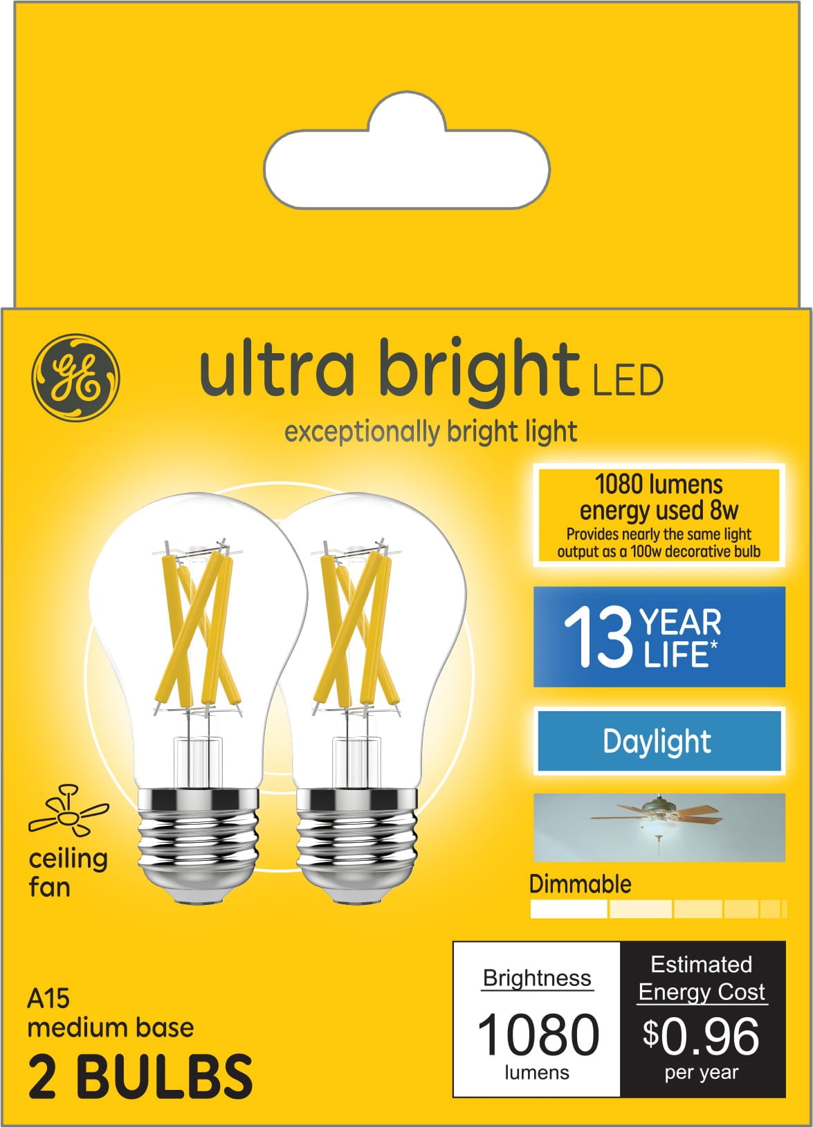 GE Light Bulb, Refrigerator, Daylight, 4.5 Watts