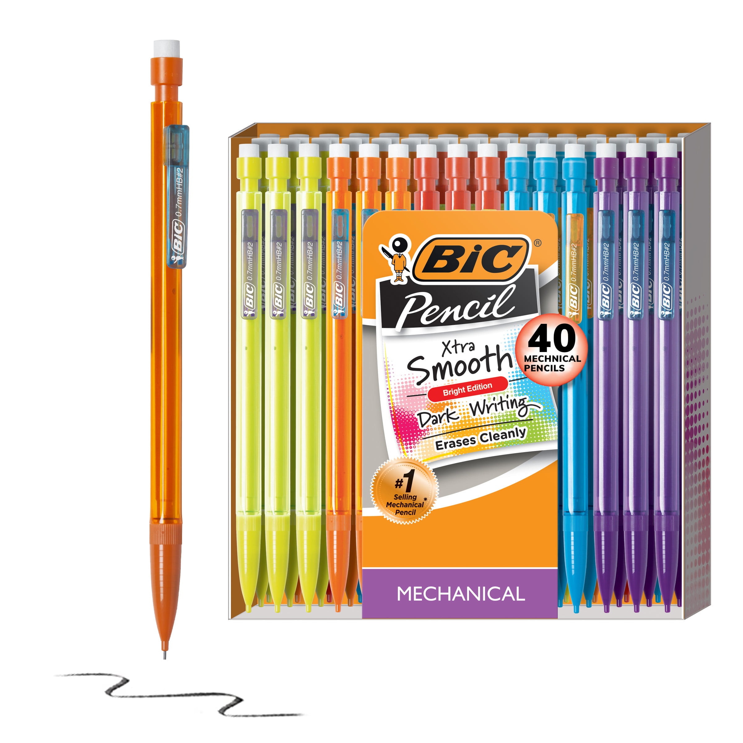 BIC Xtra-Smooth Mechanical Pencils, Medium Point (0.7mm), Assorted Color  Barrels, 40 Count - DroneUp Delivery