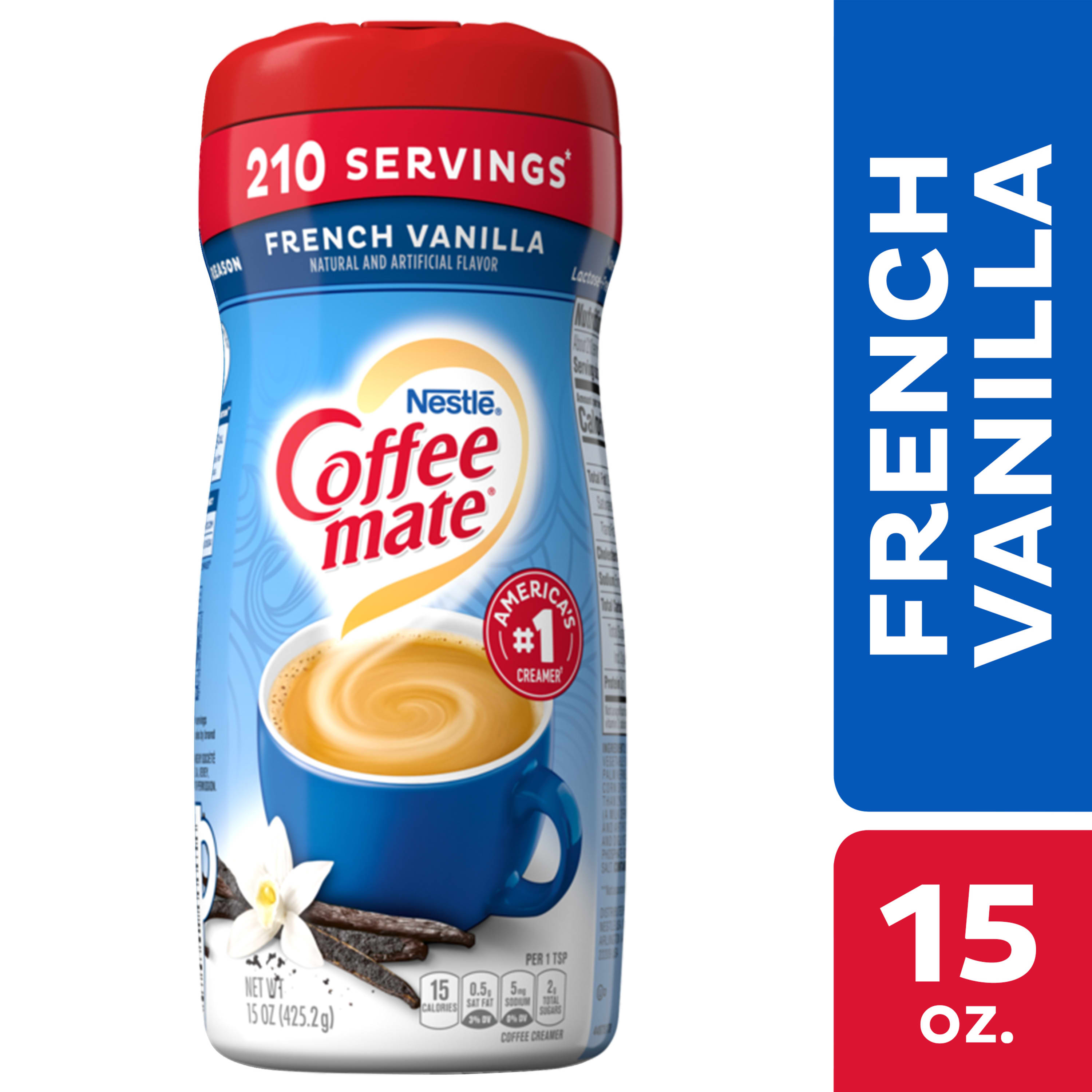 Powder Coffee Creamer, Sugar Free, French Vanilla, 10.2 oz (289.1 g)