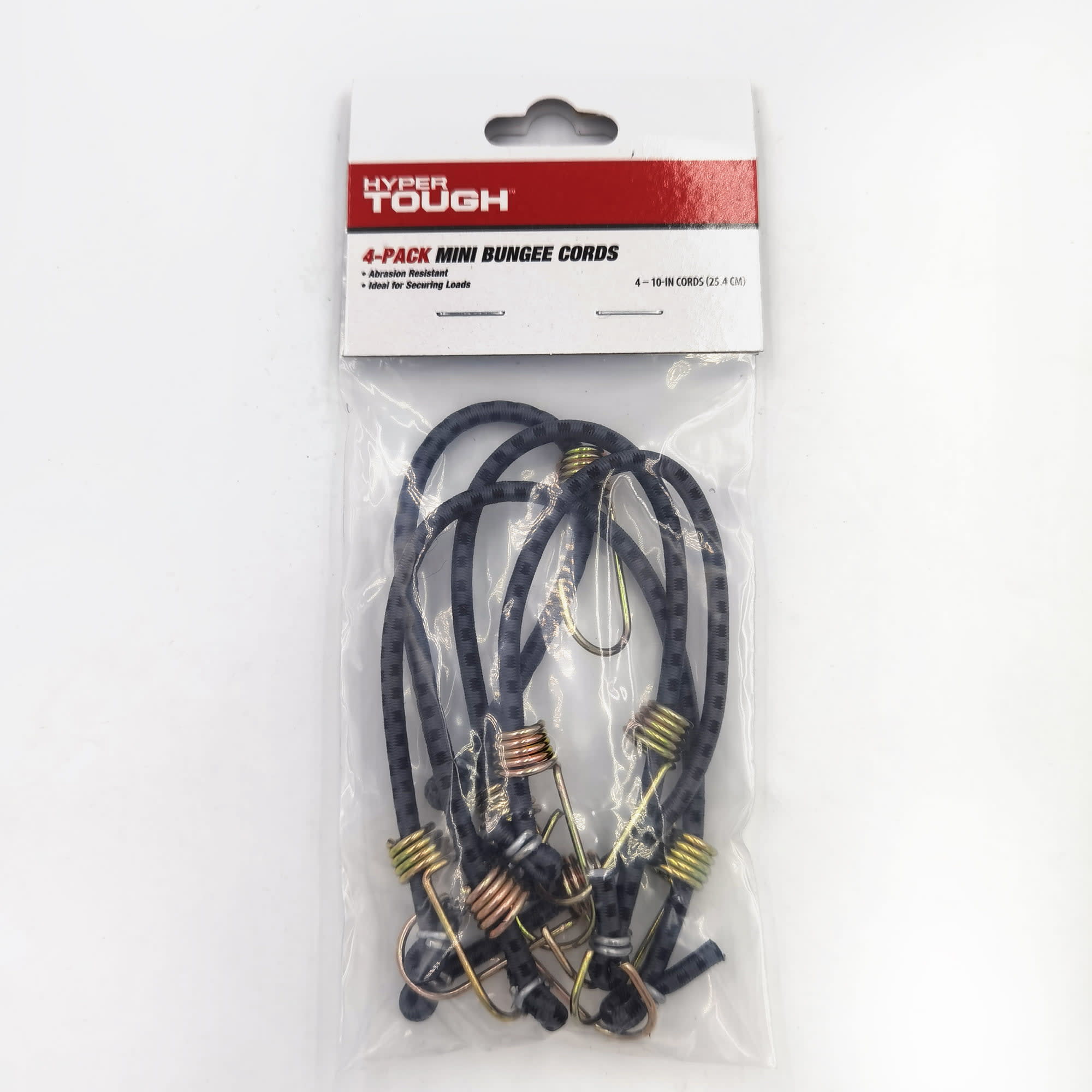 Hyper Tough 4 Pack 10 inch Mini Rubber Bungee Cords, Grey - DroneUp Delivery