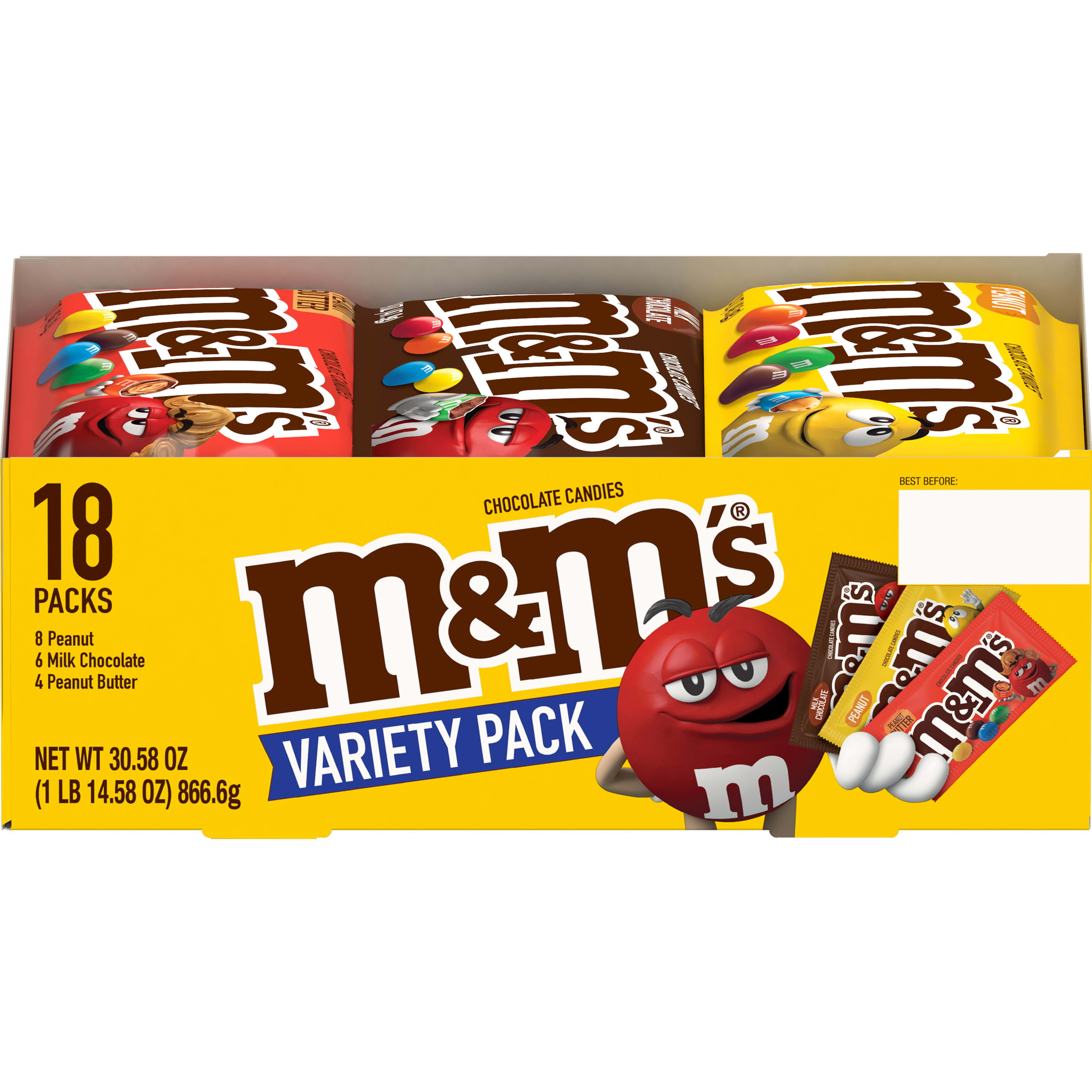 M&M's Variety Pack Full Size Milk Chocolate Candy Bars - 18 Ct - DroneUp  Delivery