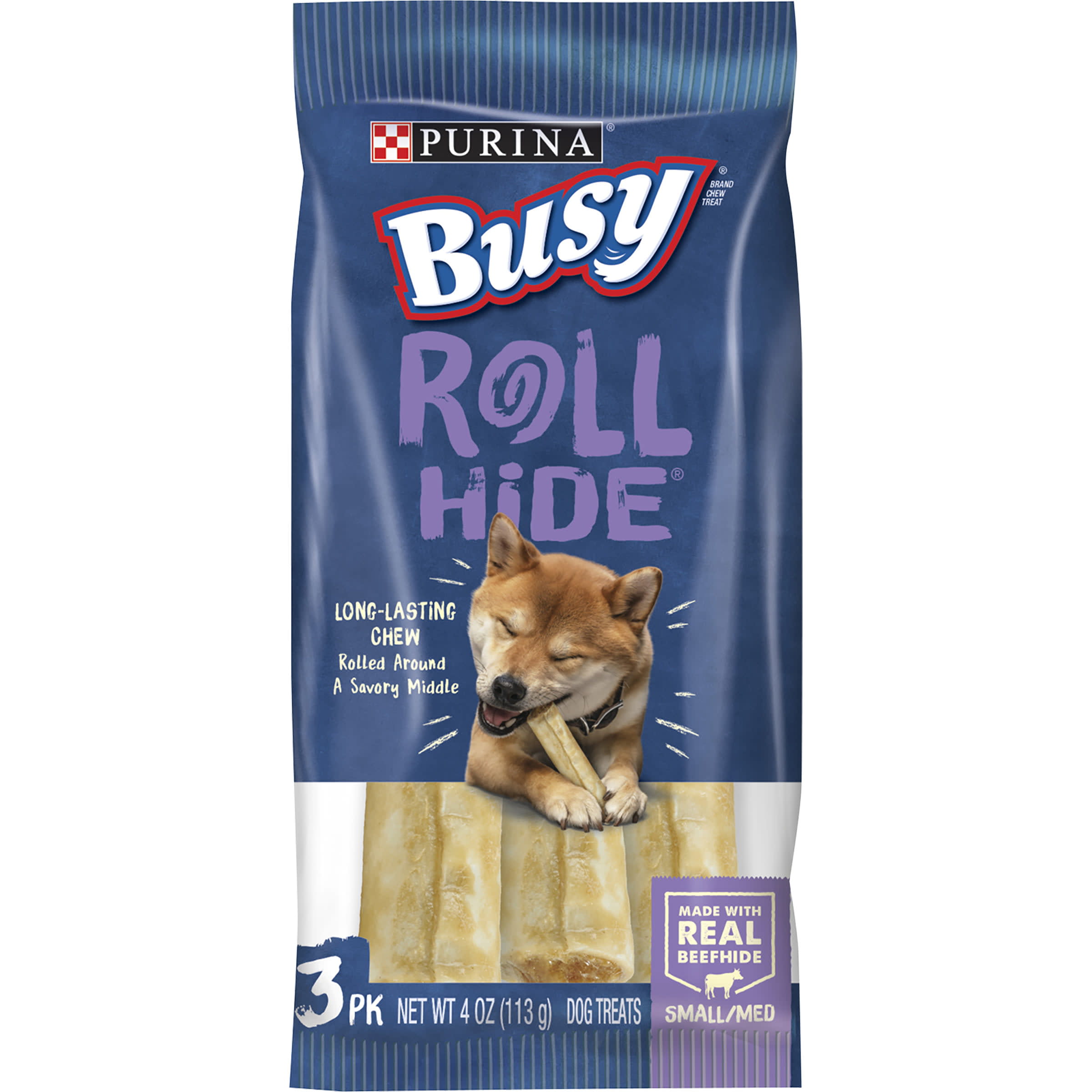 Purina Busy Rollhide Long Lasting Chews for Dogs 4 oz Pouch