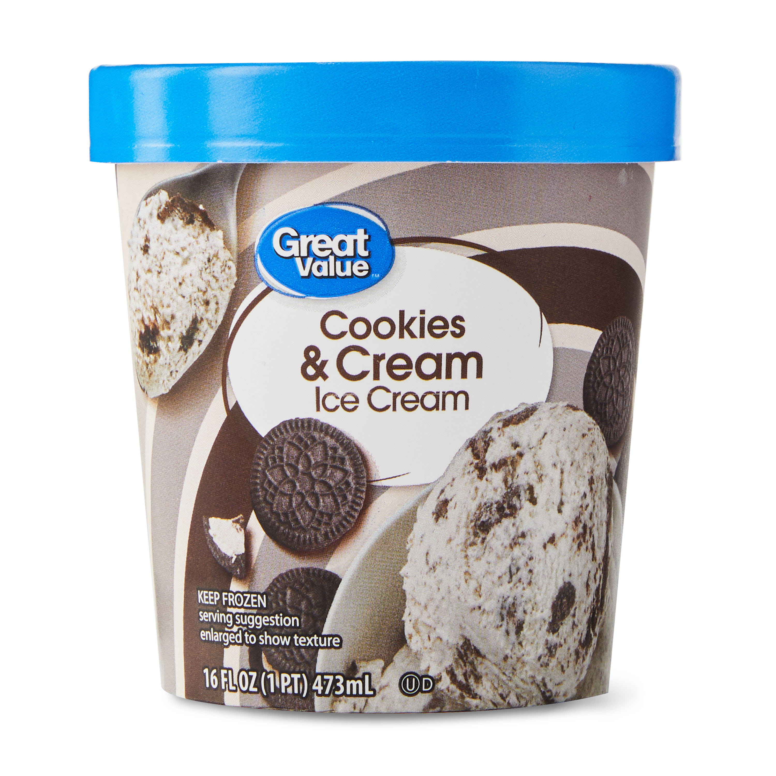 Great Value Cookies & Cream Ice Cream, 16 fl oz - DroneUp Delivery