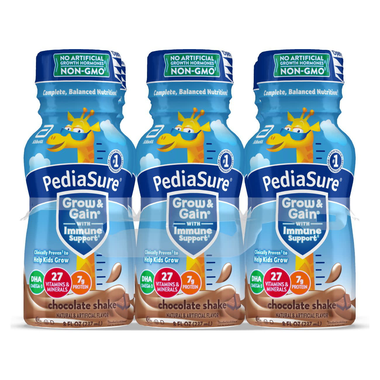 PediaSure Grow & Gain Nutritional Shake, Chocolate, 8floz (6 Count