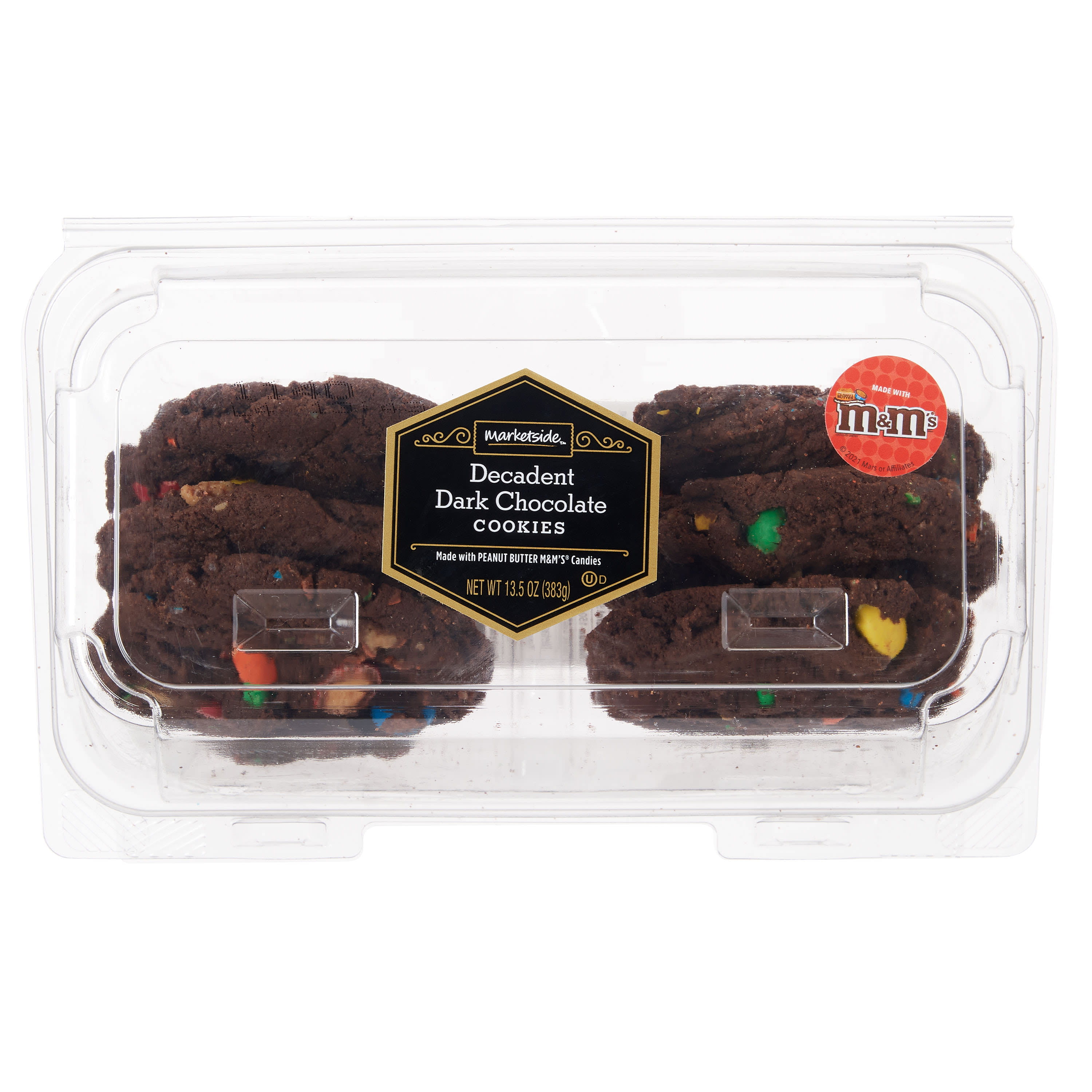 Marketside Dark Chocolate Cookies made with Peanut Butter M&M'S Candies,  13.5oz, 6 Count - DroneUp Delivery