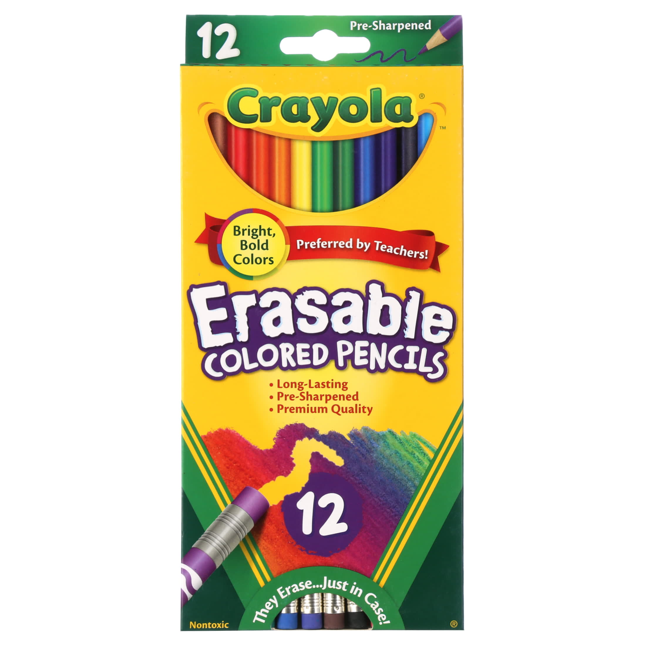 Crayola Erasable Colored Pencils, Assorted Colors, Art Tools for Kids, 12  Count