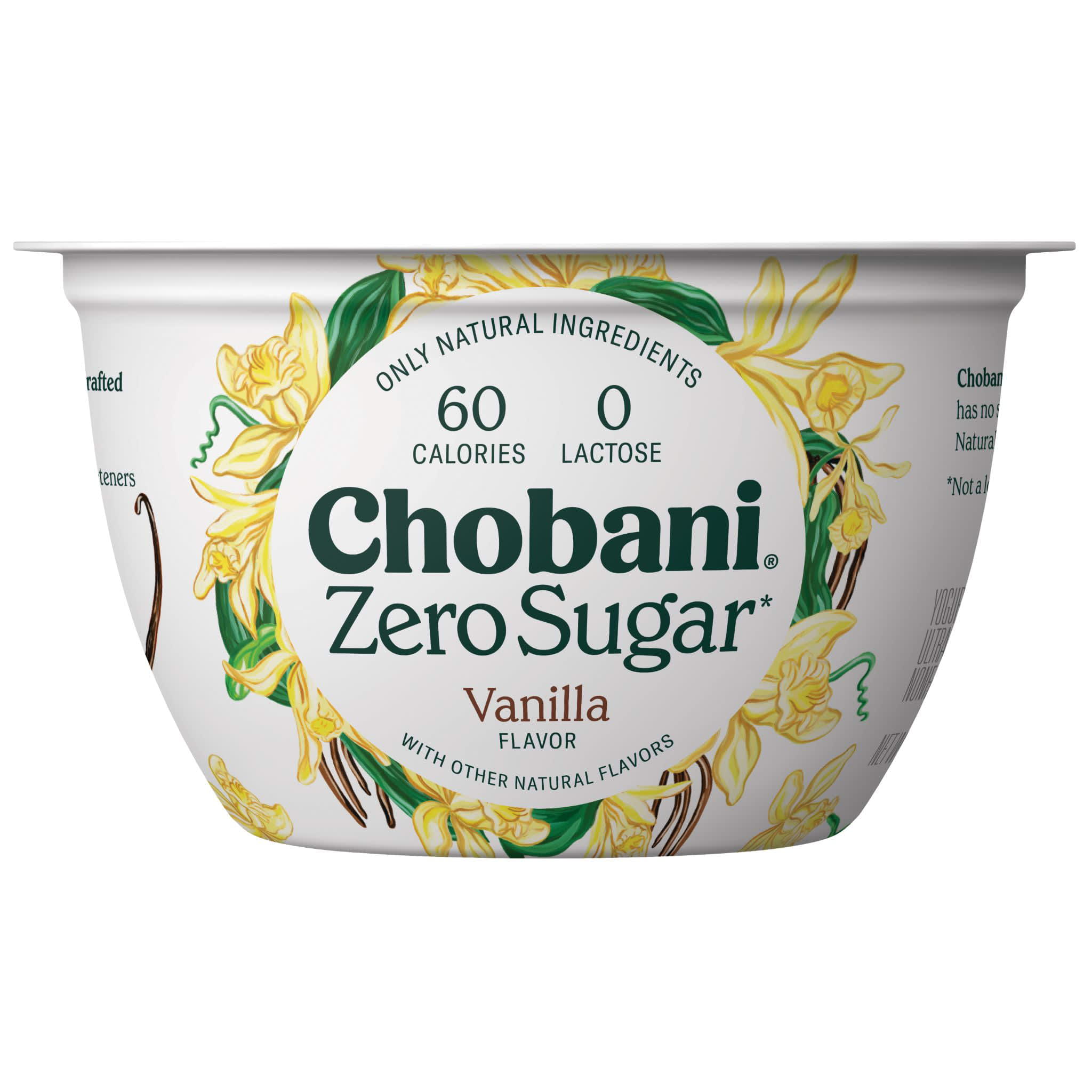 Chobani with Zero Sugar, Sugar Free Greek Yogurt, Vanilla, 5.3 oz