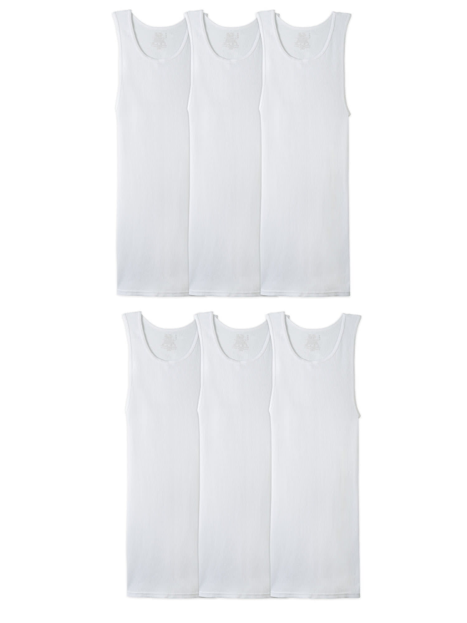 Fruit of the Loom Men's White Tank A-Shirts, 6 Pack, Sizes S-3XL - DroneUp  Delivery