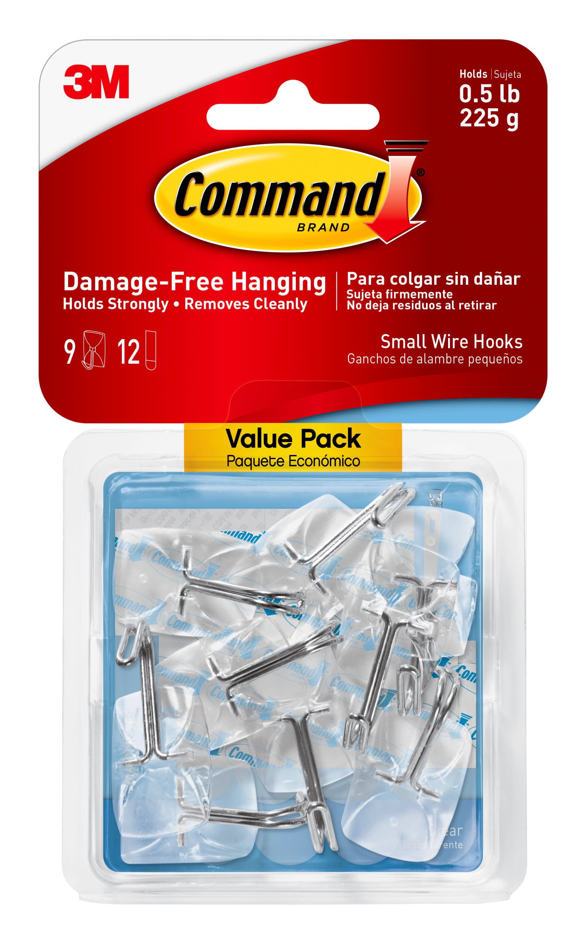 Command Large Matte Black Double Wall Hooks, Damage Free Adhesive