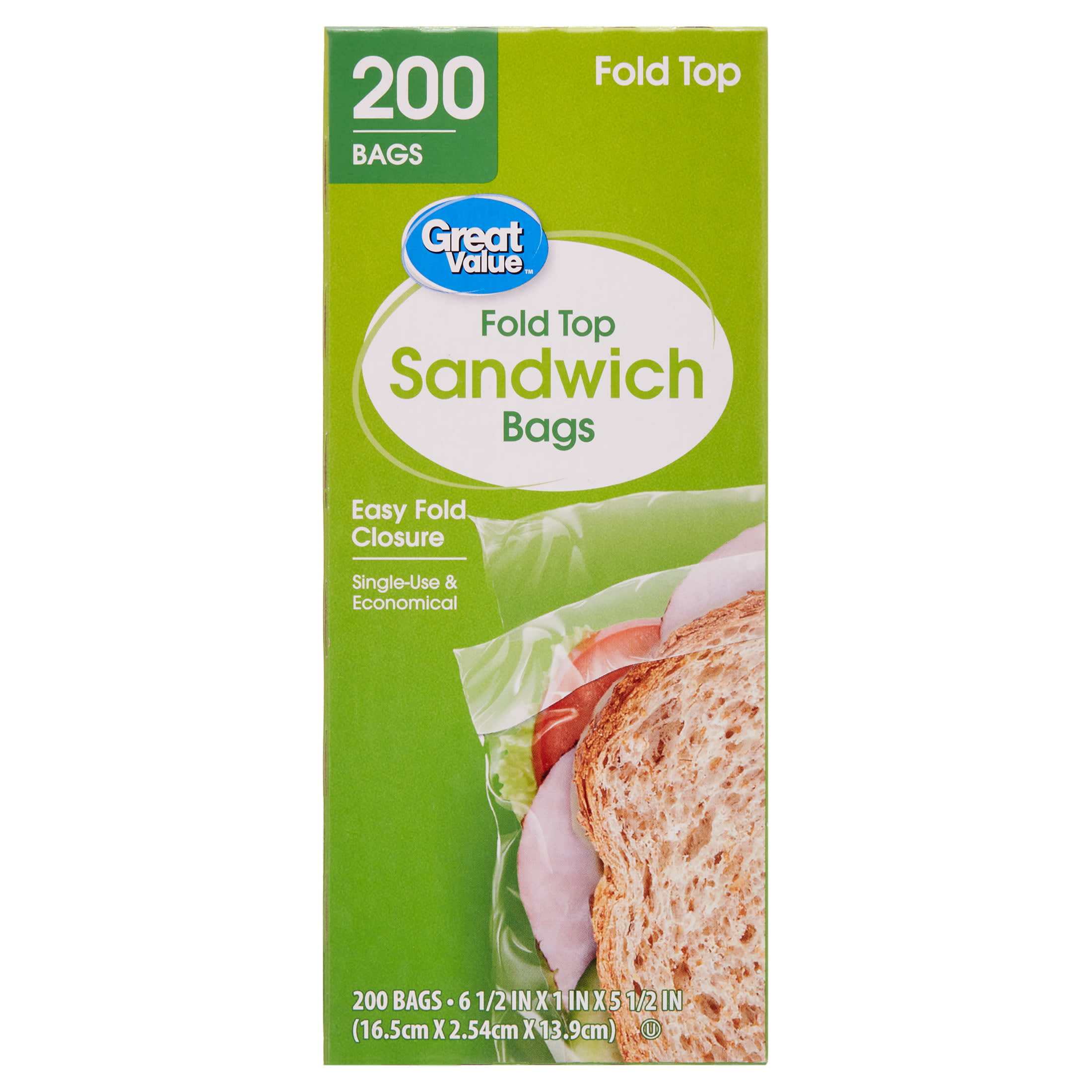 Great Value Slider Zipper Sandwich Bags, 50 Count 