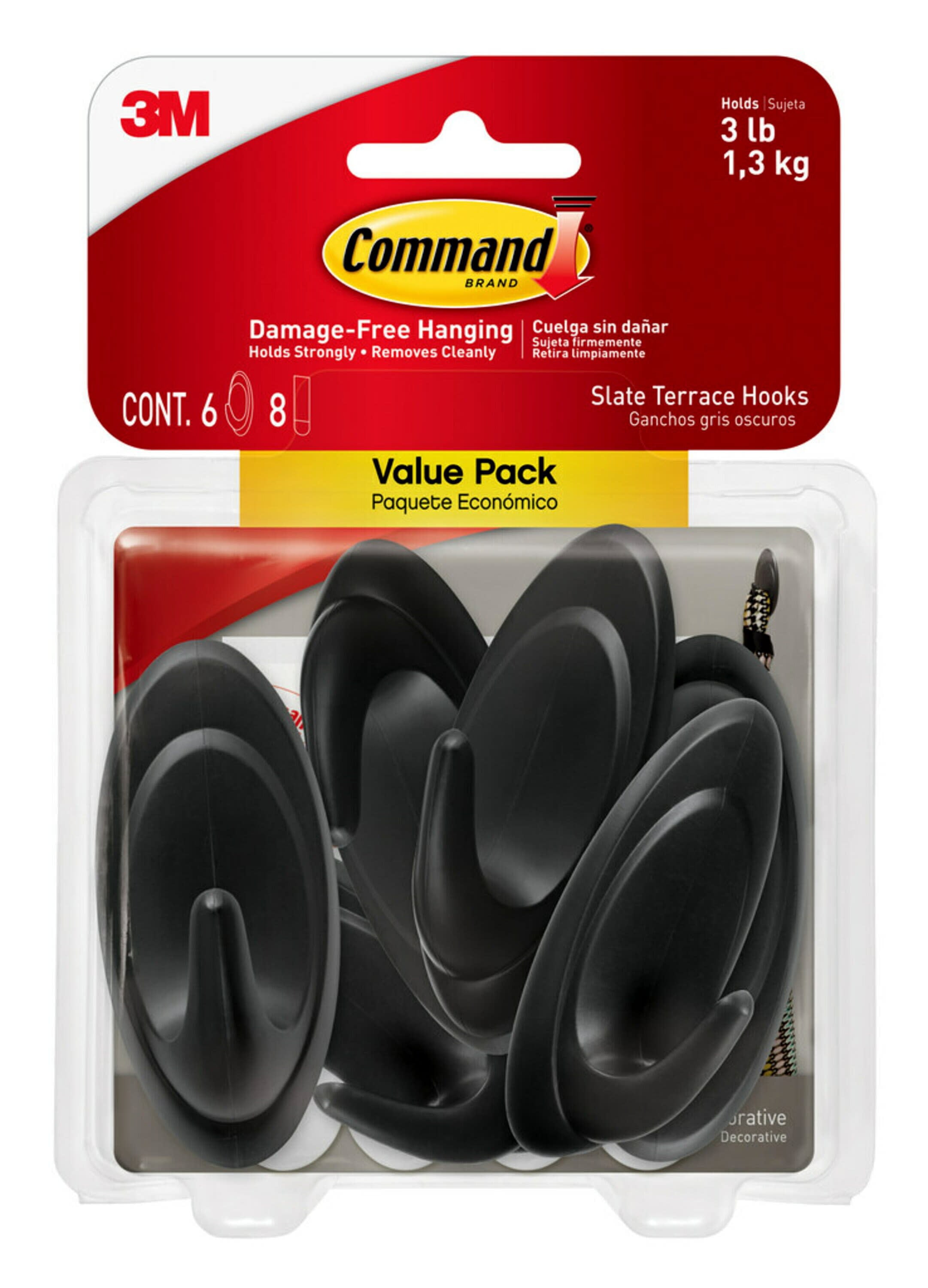 Command Medium Wall Hooks, Damage Free Hanging Wall Hooks with