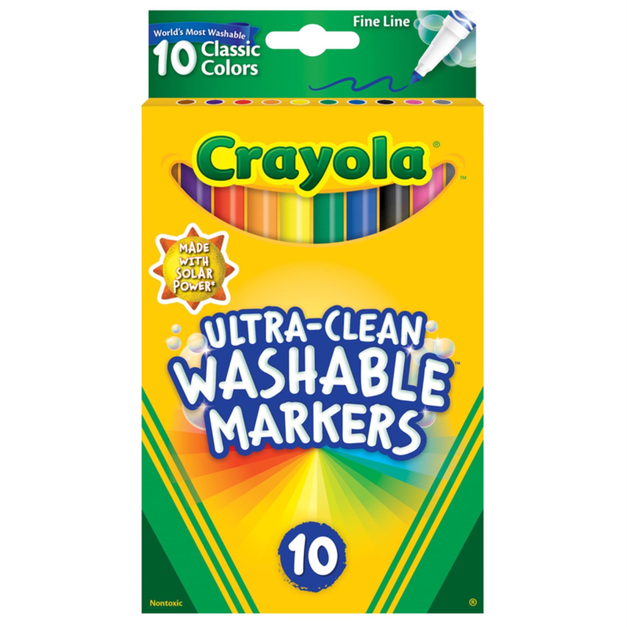 Crayola Ultra Clean Classic Fine Line Washable Marker, 10 Count, Child -  DroneUp Delivery
