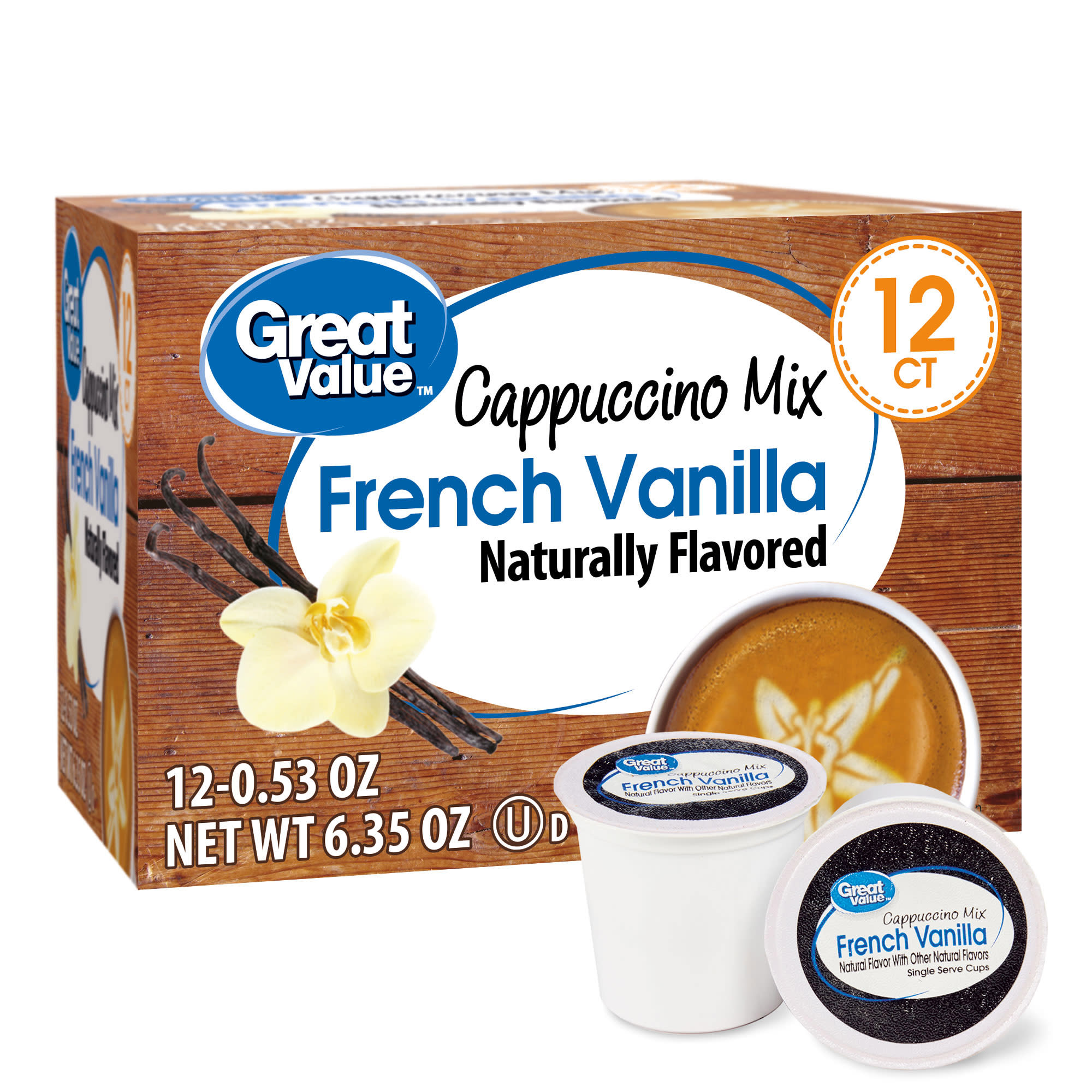 Great Value Vanilla Ice Cream Cups, 3 fl oz, 12 Count