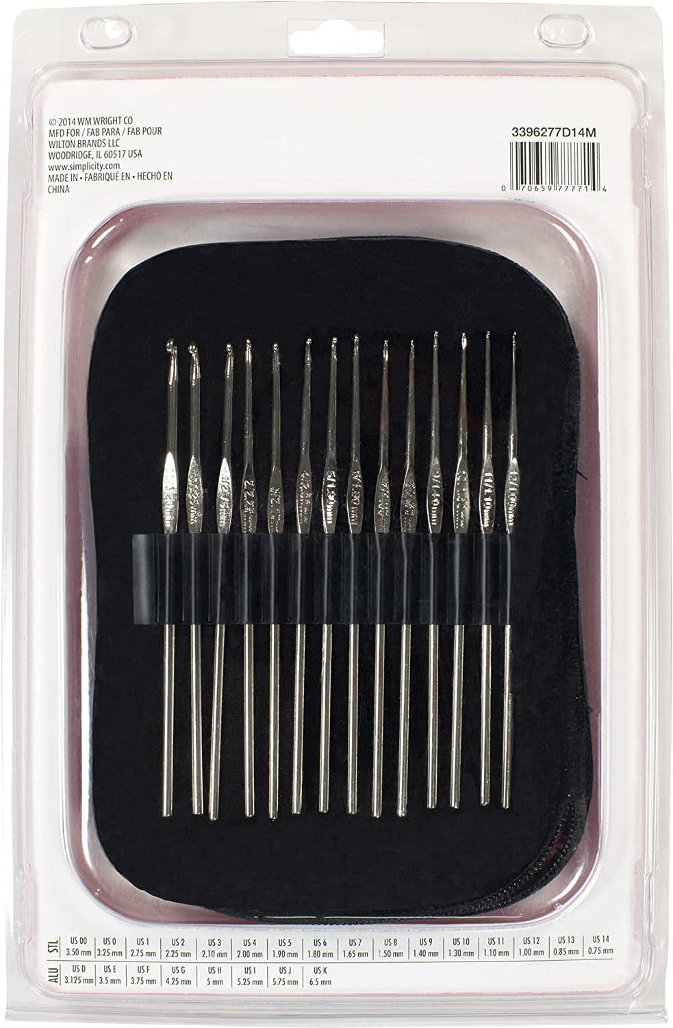 Boye Tapered Throat Anodized Aluminum Crochet Hook Set 8-Piece Size US D-K  NEW