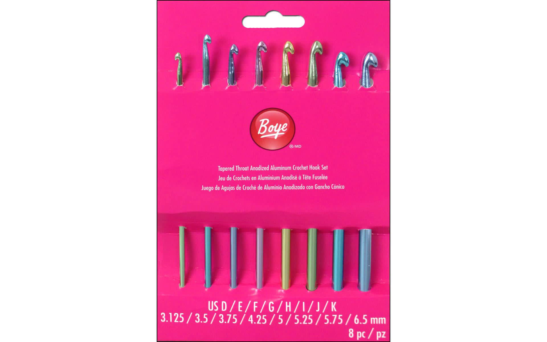 Boye Crochet Hooks Sizes - Hook Size Chart - Boye Crochet Hook