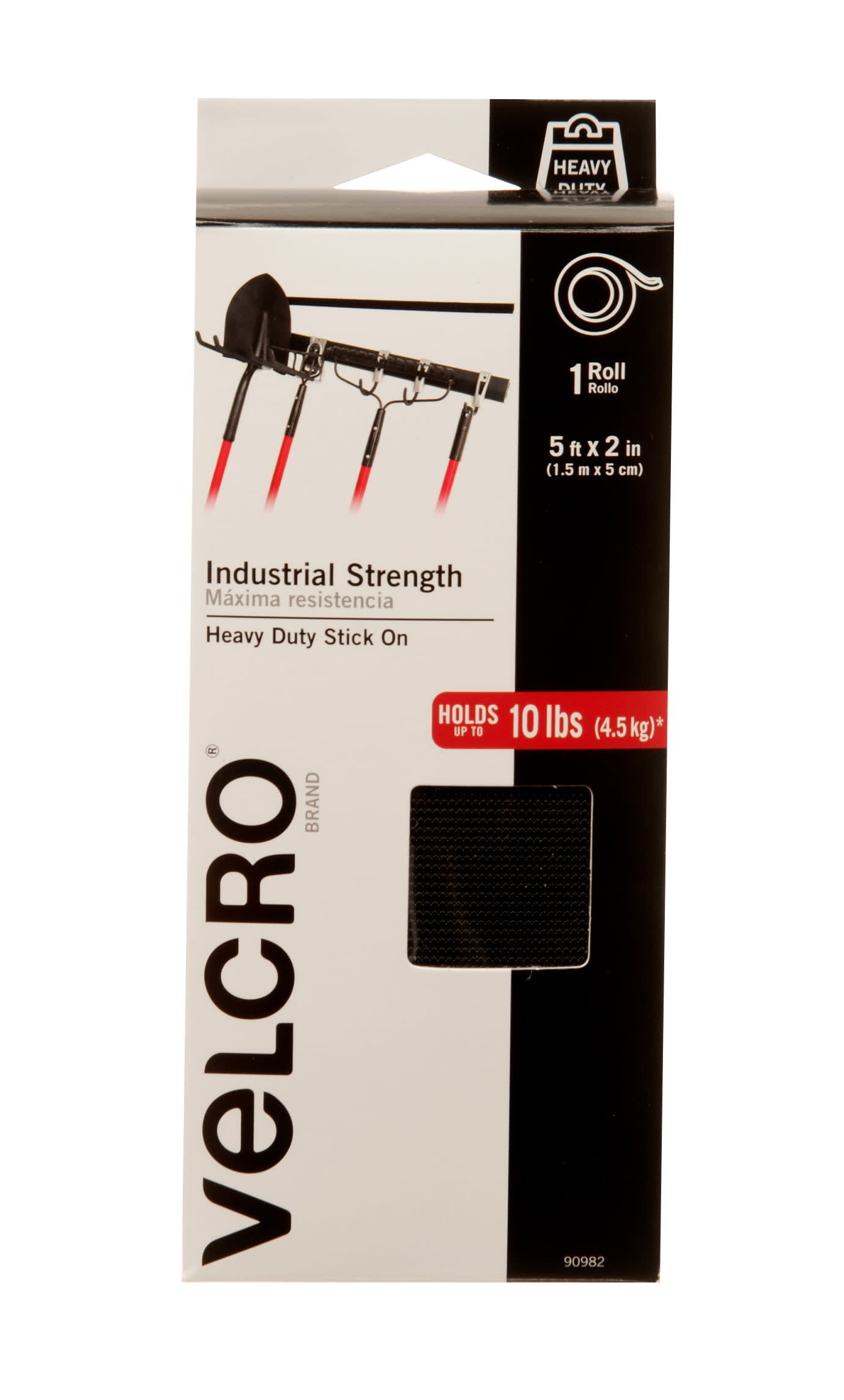 VELCRO Brand Industrial Strength 4in x 2in Strips, Black - 2 ct.