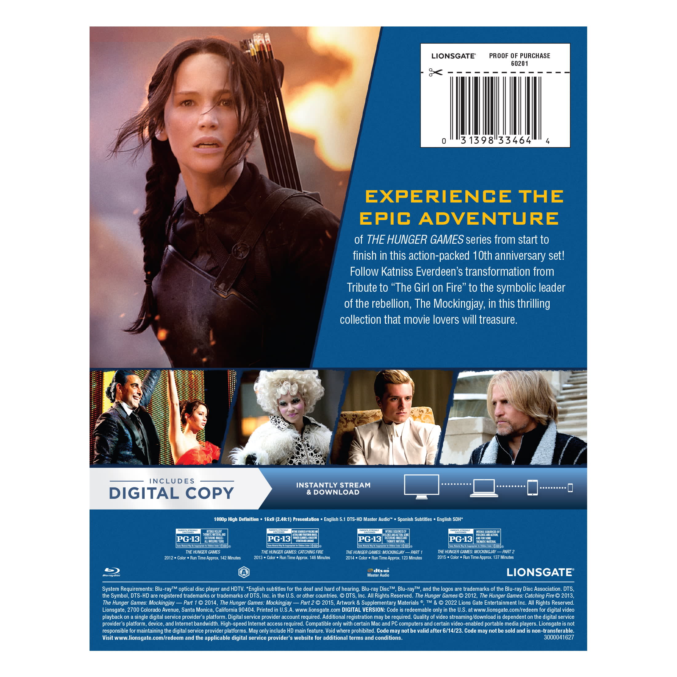 Hunger Games 10th Anniversary Collection with Pendant (BluRay