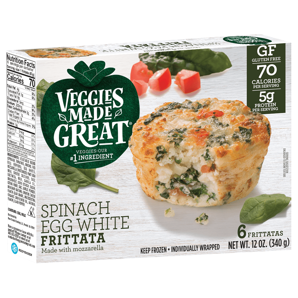 Veggies Made Great Spinach Egg White Frittata, 12oz, 6ct Box (Frozen) -  DroneUp Delivery