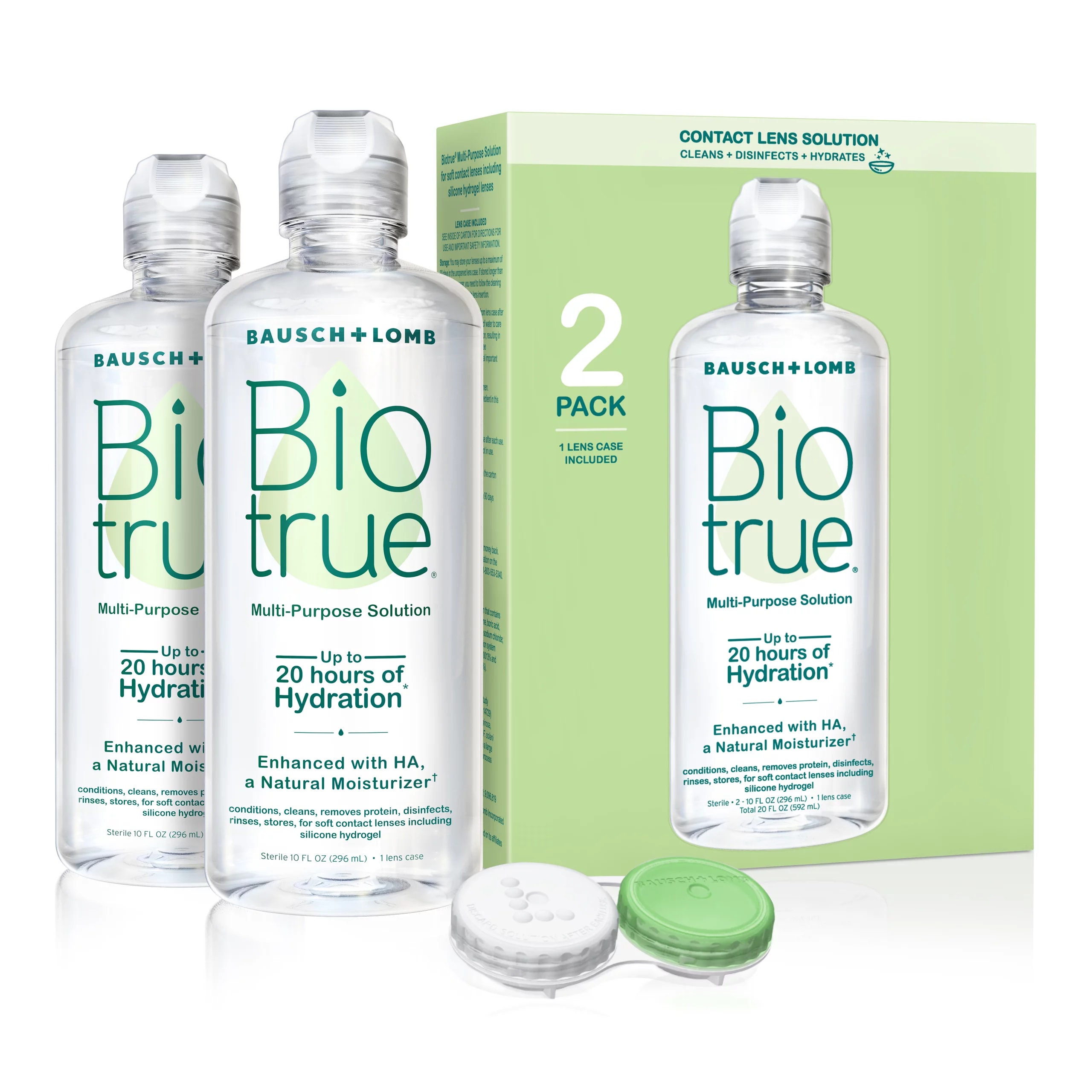 Biotrue Multi-Purpose Contact Lens Solutionñfrom Bausch + LombñTwo 10 fl  oz. (296 mL) Bottles, Contact Lens Case Included - DroneUp Delivery