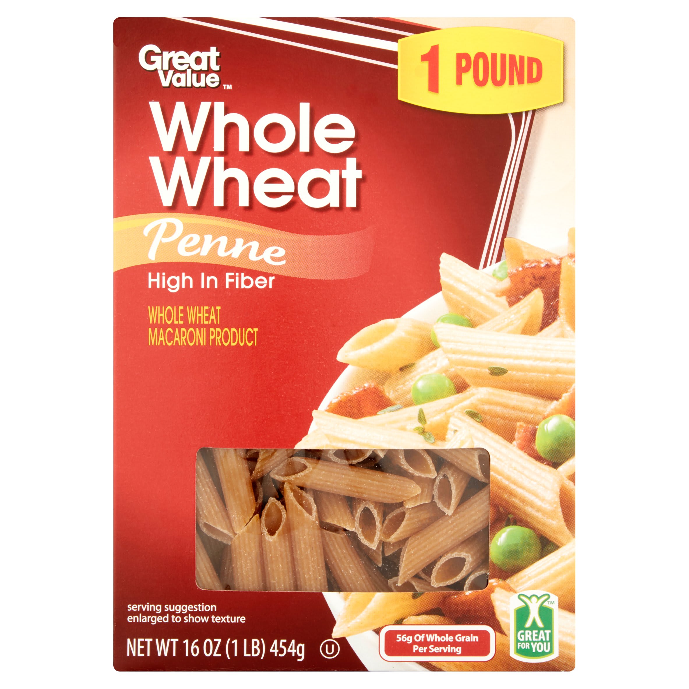 Great Value Whole Wheat Penne, 16 oz - DroneUp Delivery