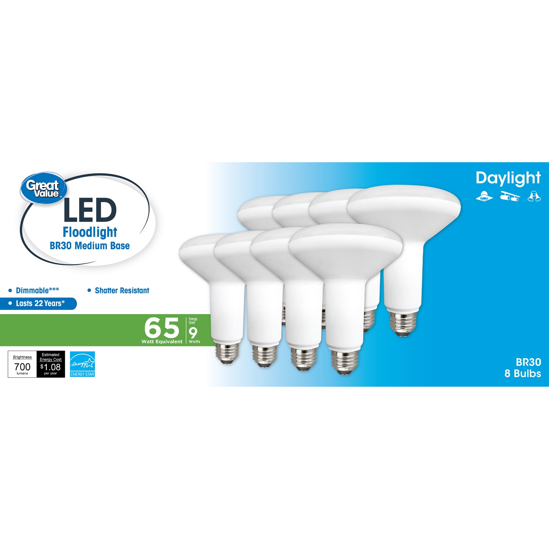 Great Value Directional LED Light Bulb Soft White Dimmable 4W 30W