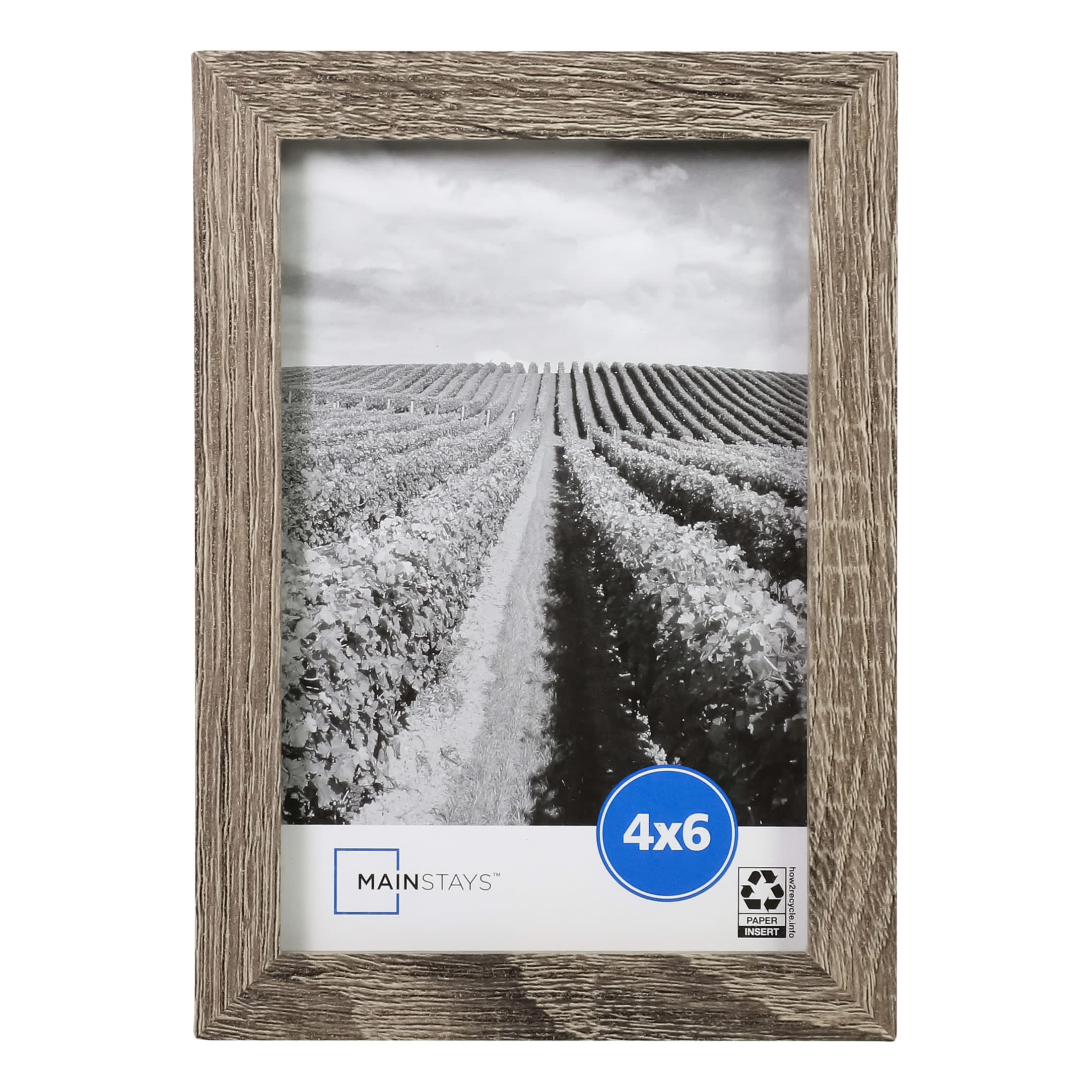 Mainstays 5x7 Wide Beveled Tabletop Picture Frame, Rustic Gray, Size: 5 x 7